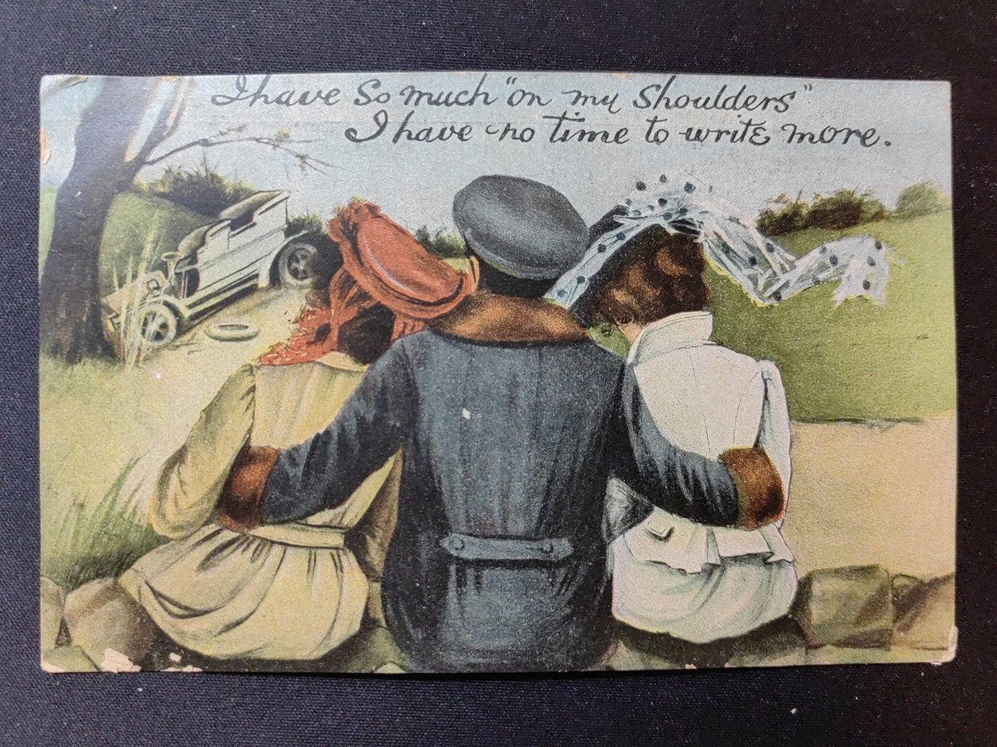 一战时期实寄明信片（精选） 1908年 我肩上的事太多了我没有时间写作