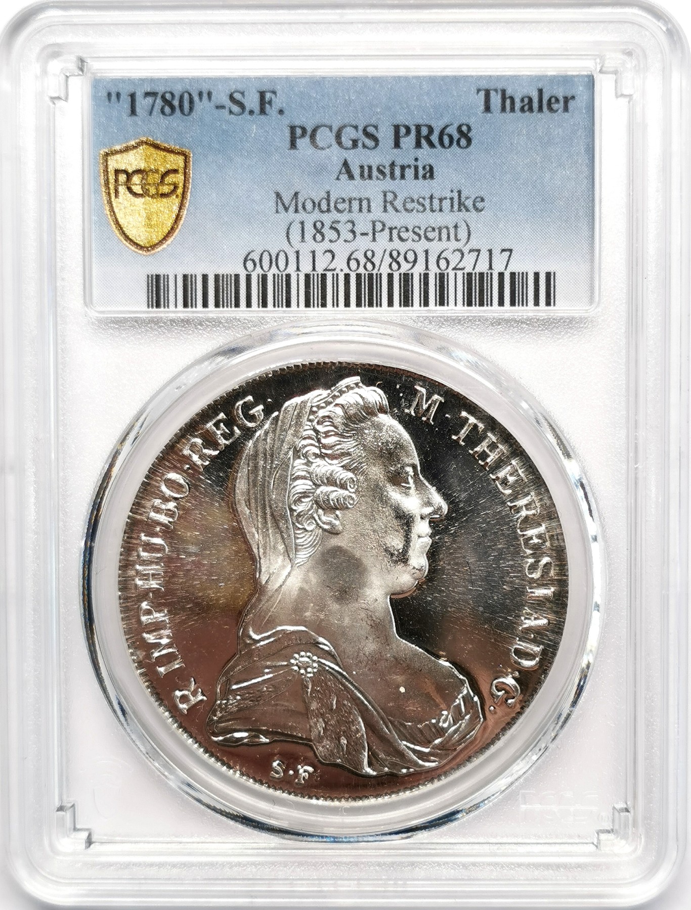 凡希社世界钱币微拍第二百四十八期 玛利亚特蕾莎泰勒大银PCGS-PR68