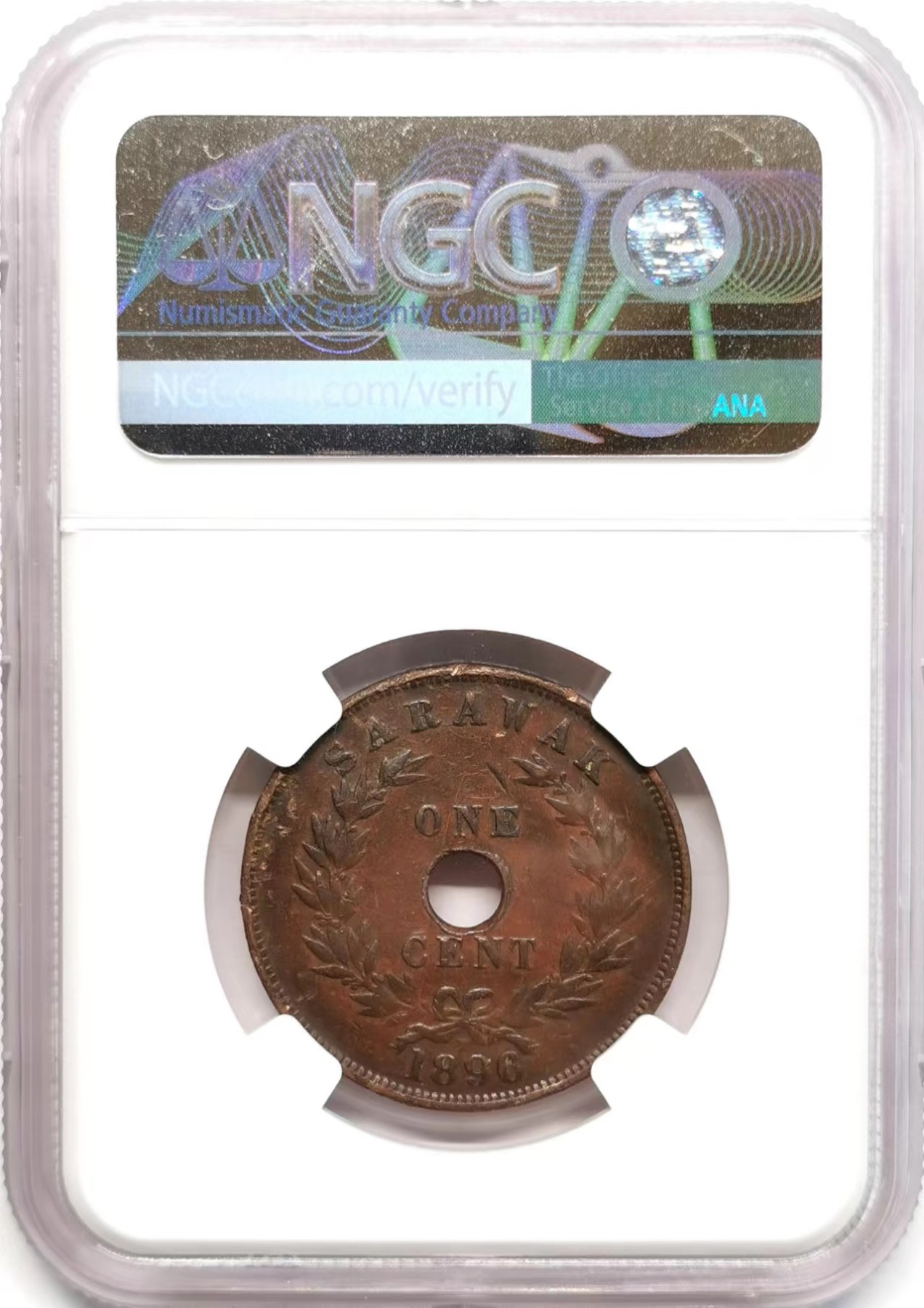 凡希社世界钱币微拍第二百四十八期 1896H沙捞越1分铜币NGC-VFD