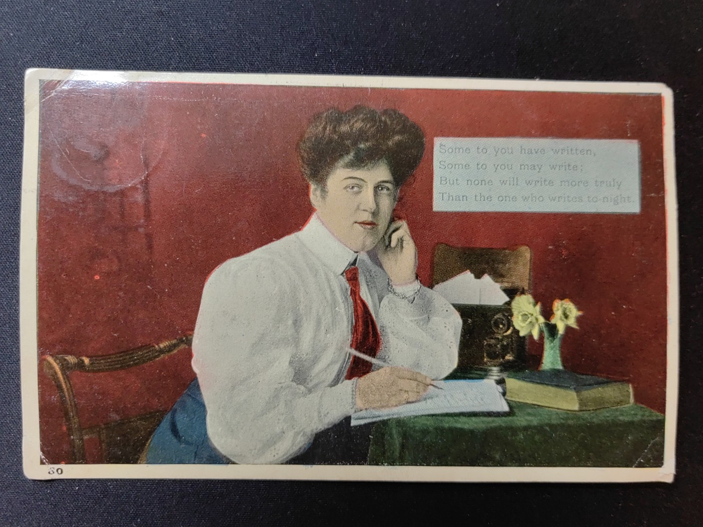 一战时期实寄明信片（精选） 1908年 写信的少女