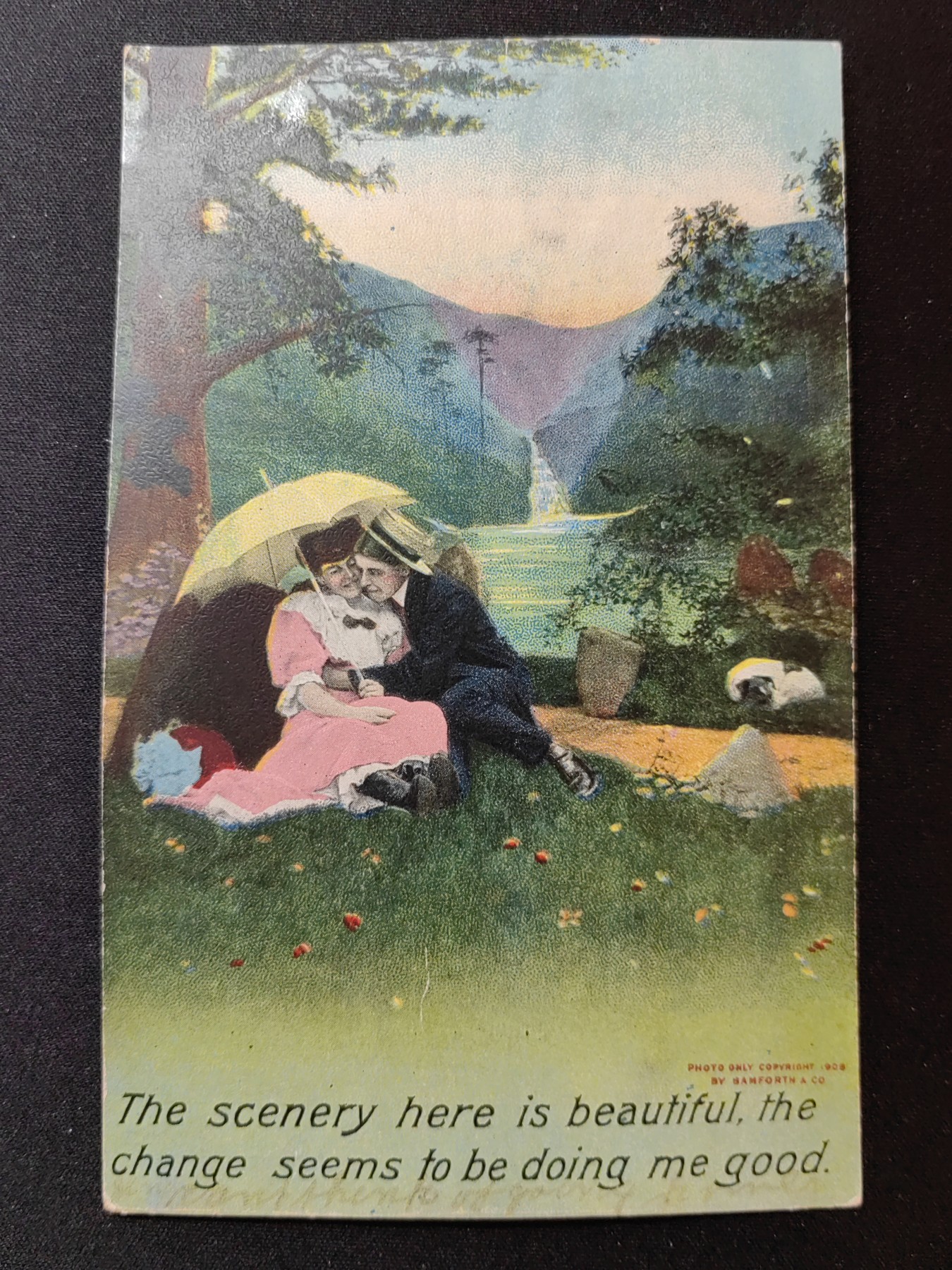 一战时期实寄明信片（精选） 1908年 情侣