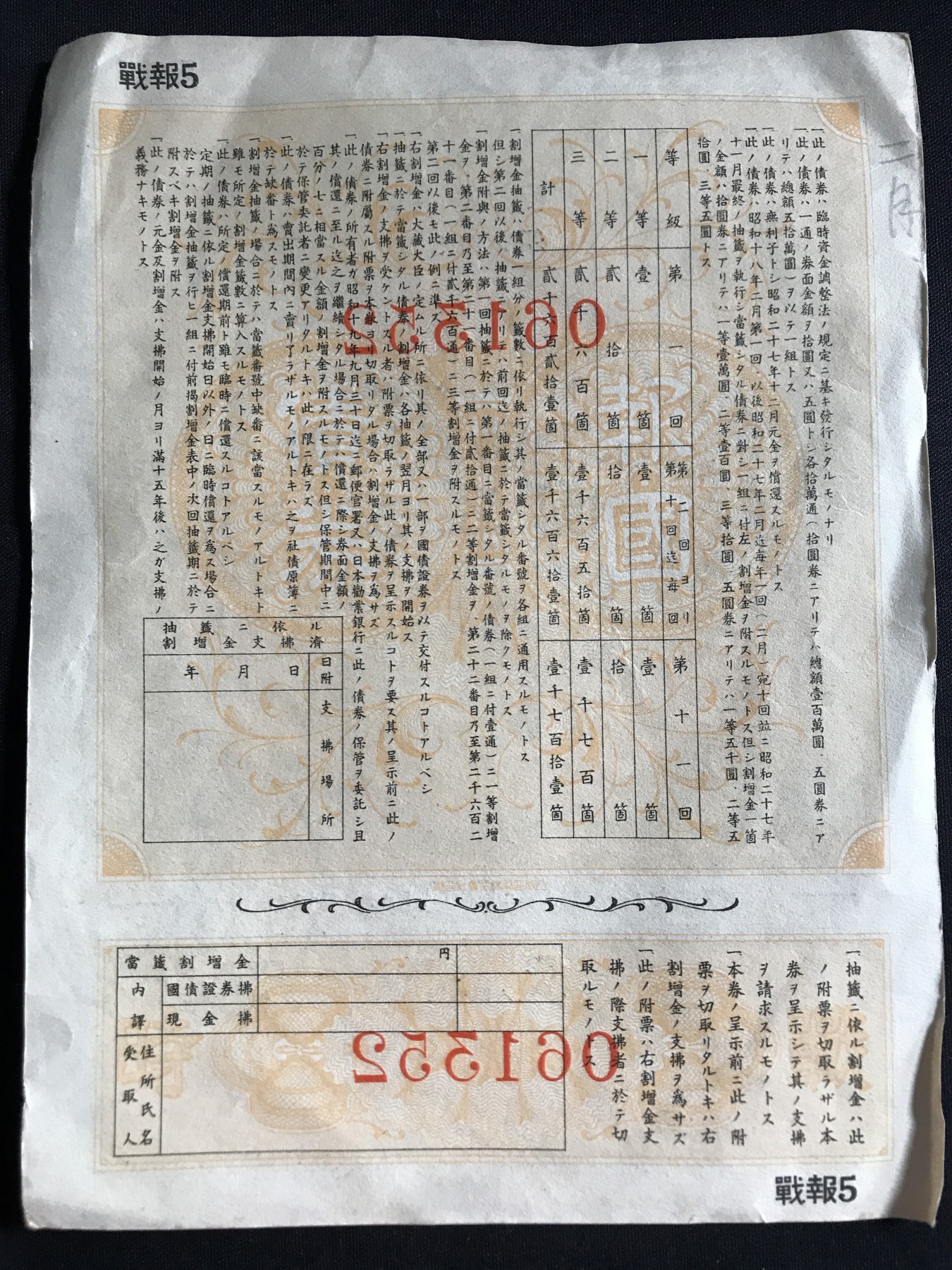 第3期 纸币专场 （无押金，捡漏，全场20包邮，偏远地区除外，接收代拍业务） 日本国债券金五元