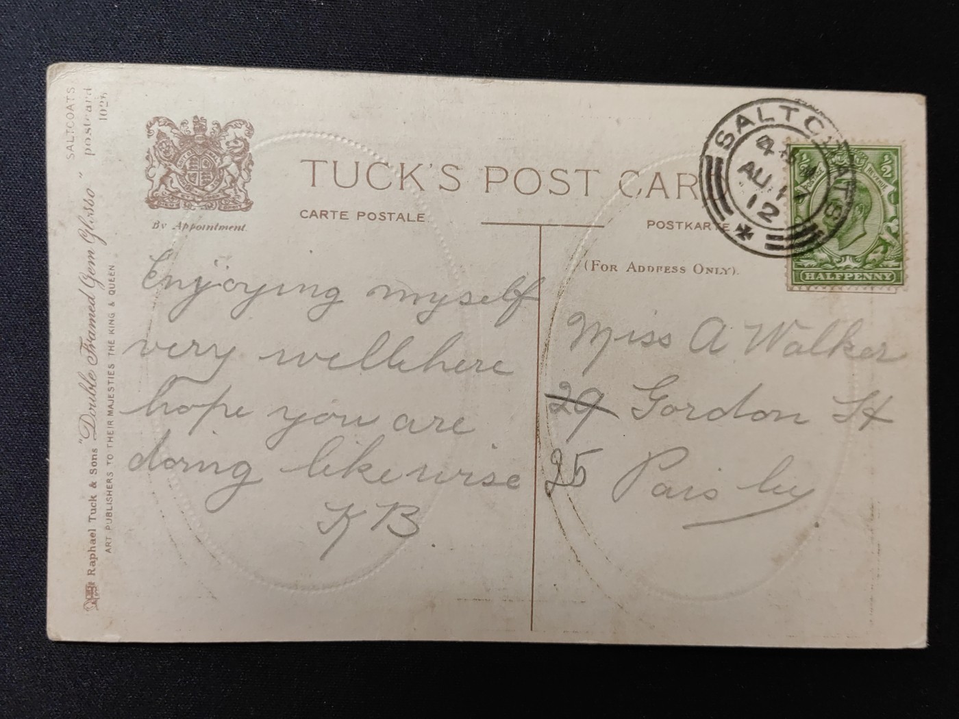 一战时期实寄明信片（精选） 1921年 活动