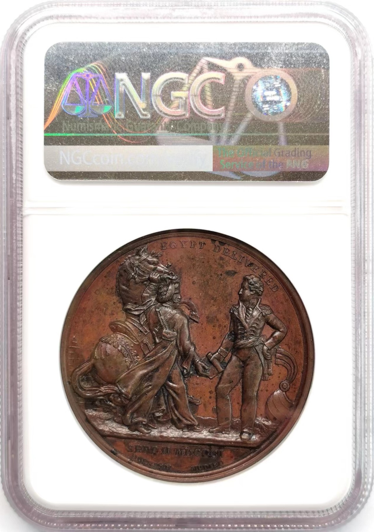 凡希社世界钱币微拍第二百四十八期 1820英国移交埃及纪念铜章NGC-MS61