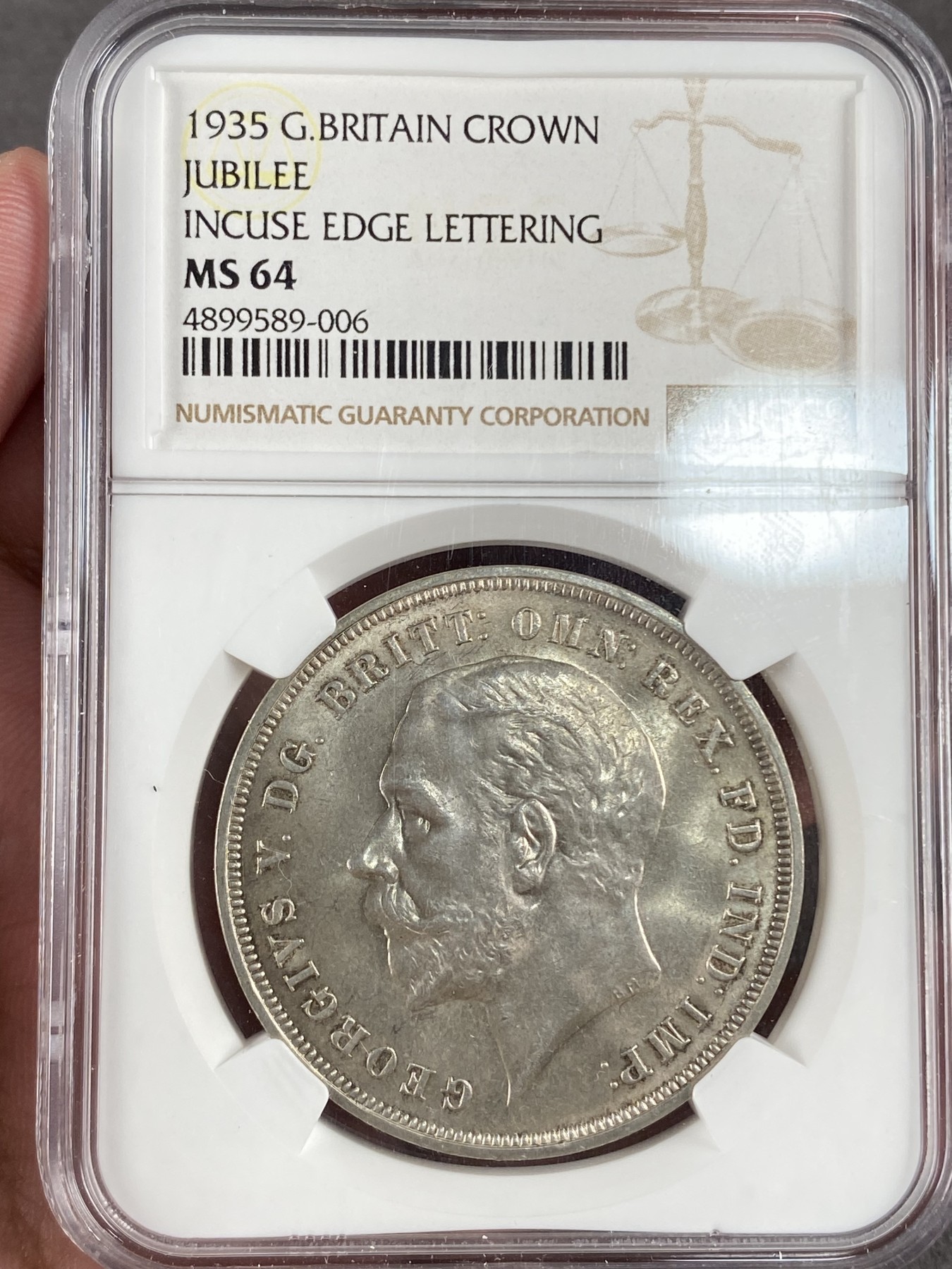 万国钱币拍卖第014期（奢华币宴第一季） NGC MS64 英国1935年乔治五世克朗木马剑