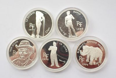 法国1996年卢浮宫藏品纪念银币6枚 - 法国1996年卢浮宫藏品纪念银币6枚