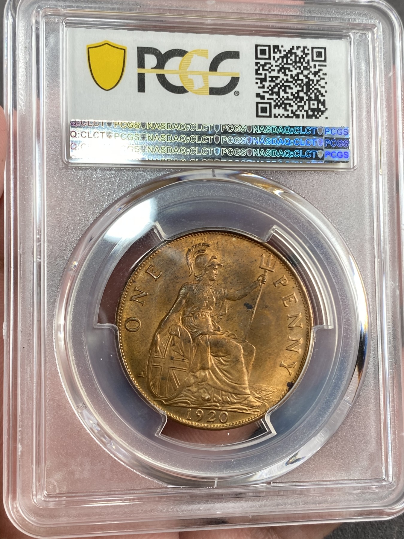 万国钱币拍卖第014期（奢华币宴第一季） PCGS MS64RD 1920年英国乔治五世1便士