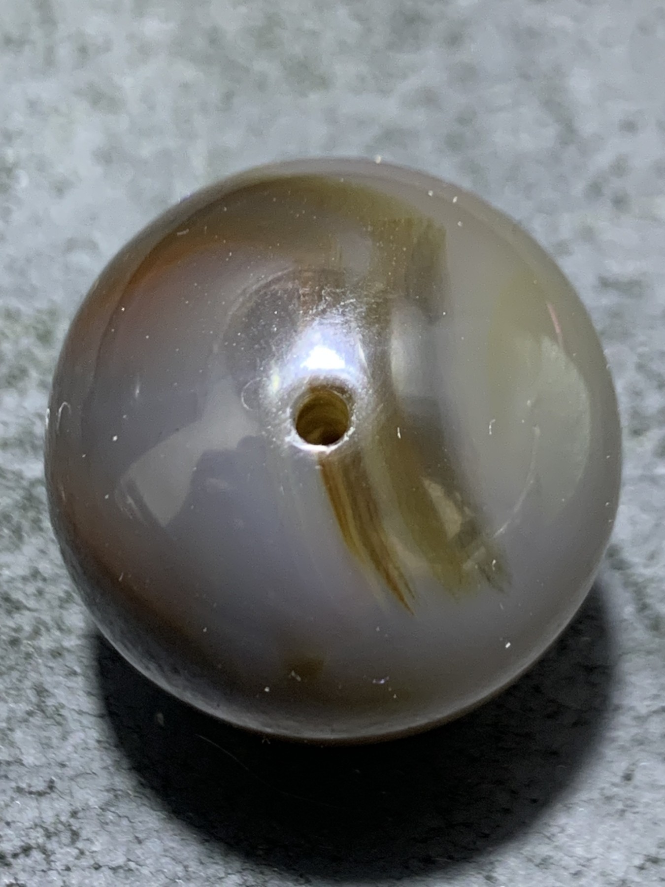 精美天然高玉化原皮巴西玛瑙2.4大圆珠一颗