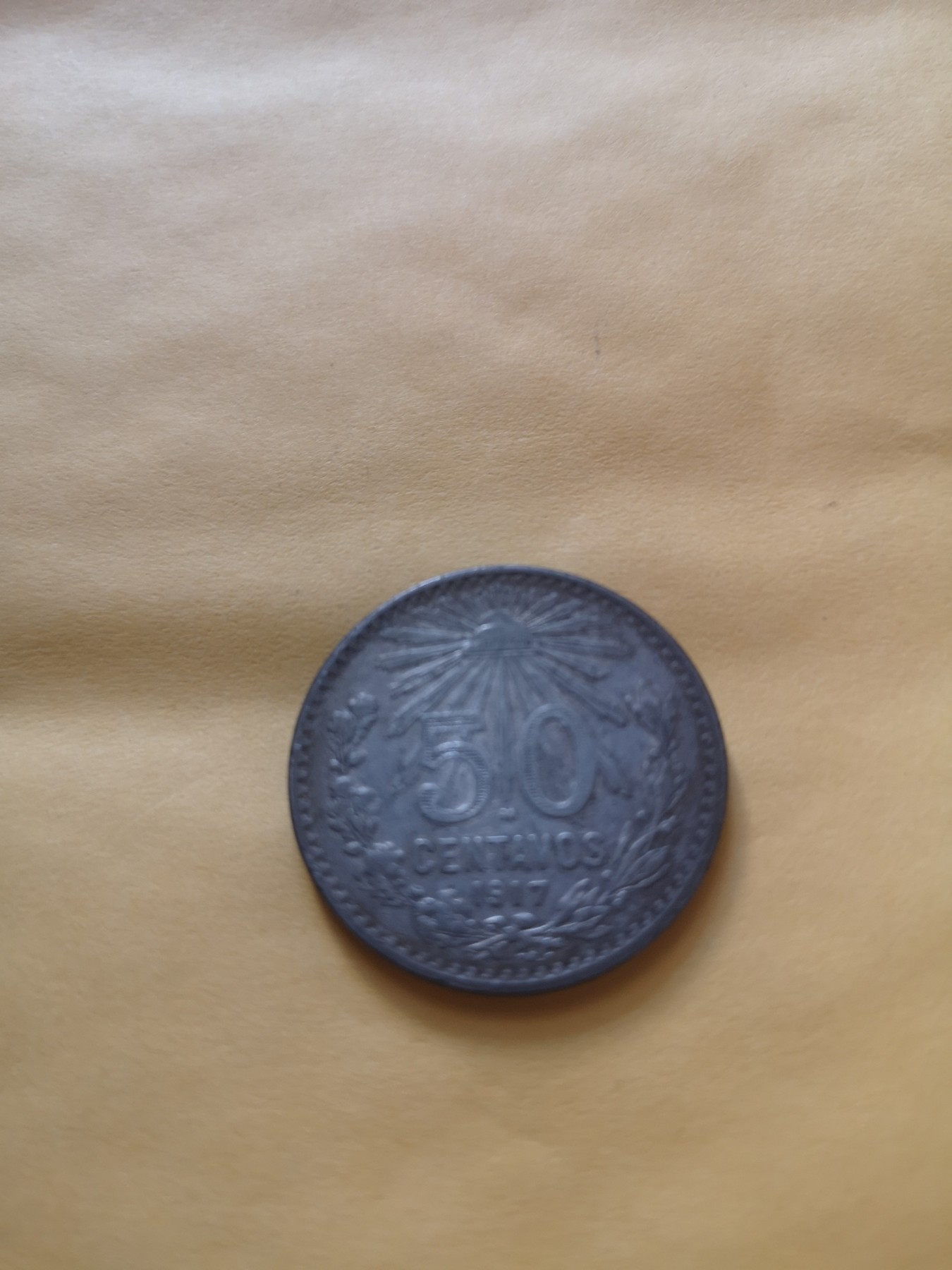 长老汇第35场杂货拍卖 1917墨西哥自由帽50分银币，黑包浆