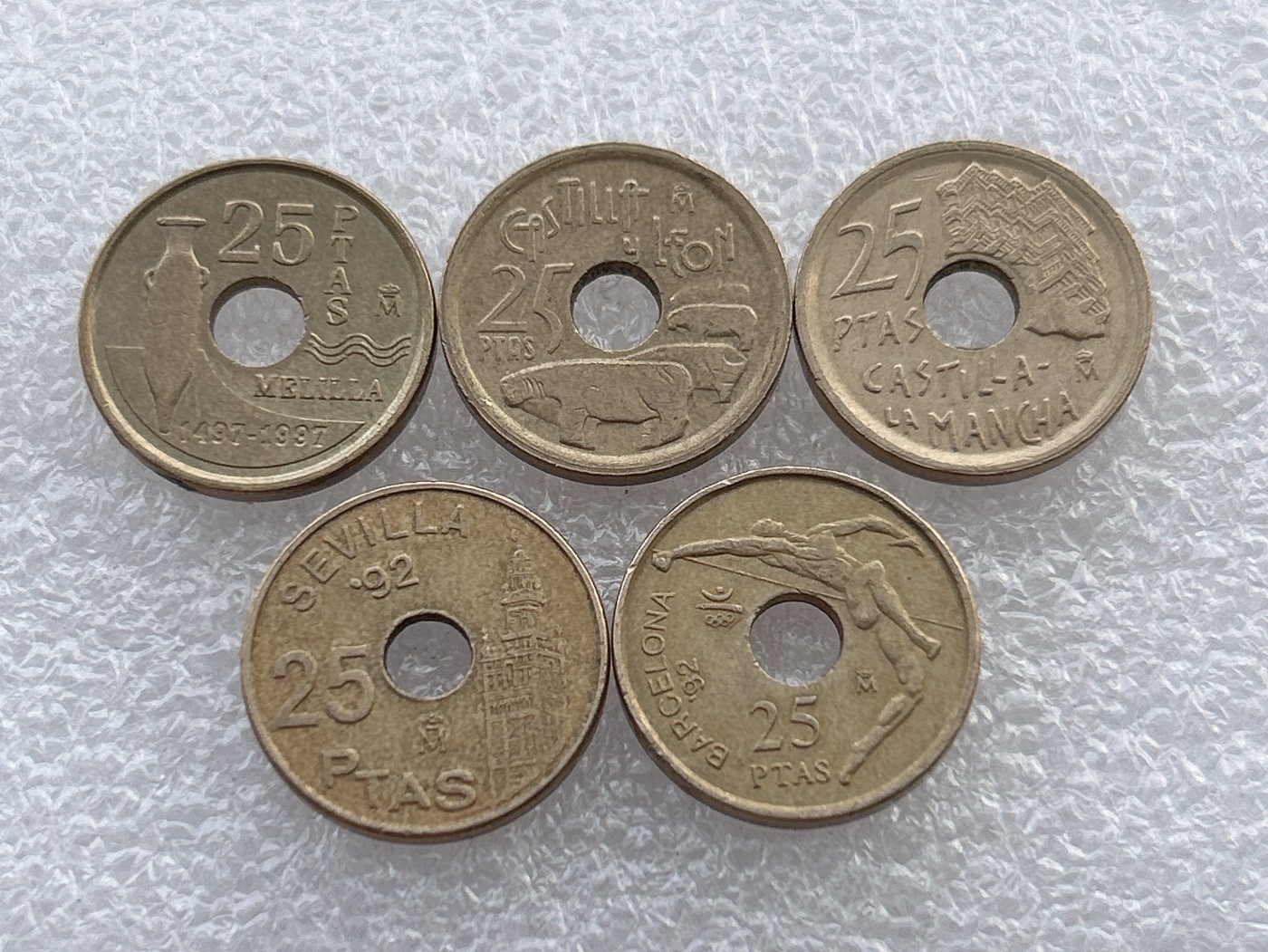 全场一元起拍 世界钱币散币场 第18期 西班牙90年代25比塞塔纪念币