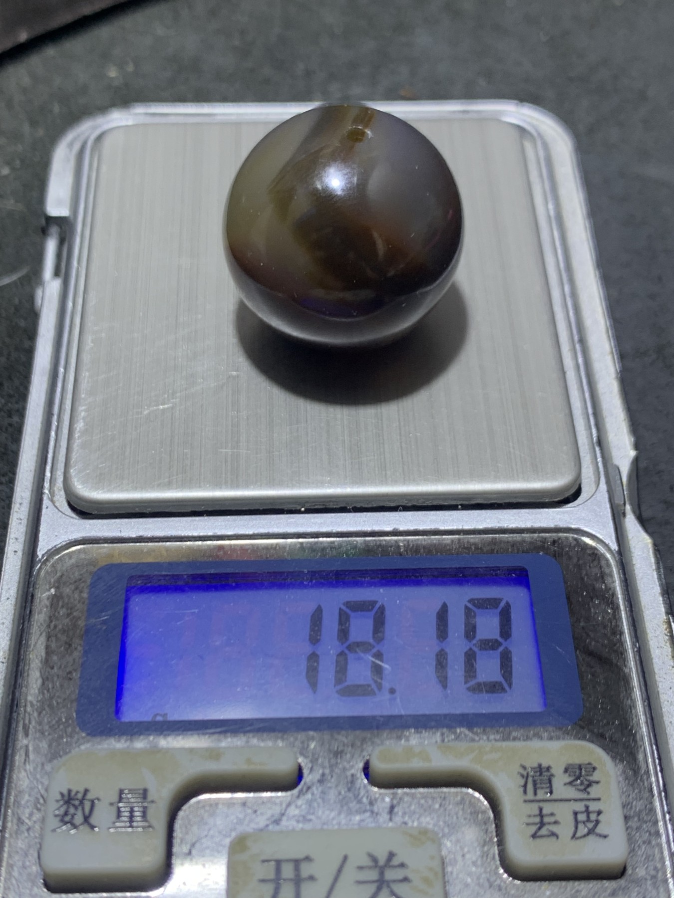 精美天然高玉化原皮巴西玛瑙2.4大圆珠一颗