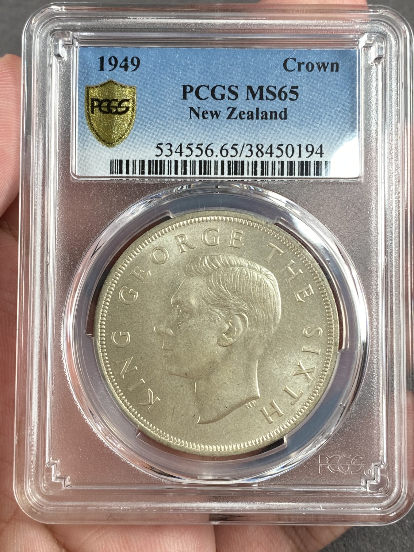 万国钱币拍卖第014期（奢华币宴第一季） PCGS MS65 1949年新西兰乔治六世1克朗