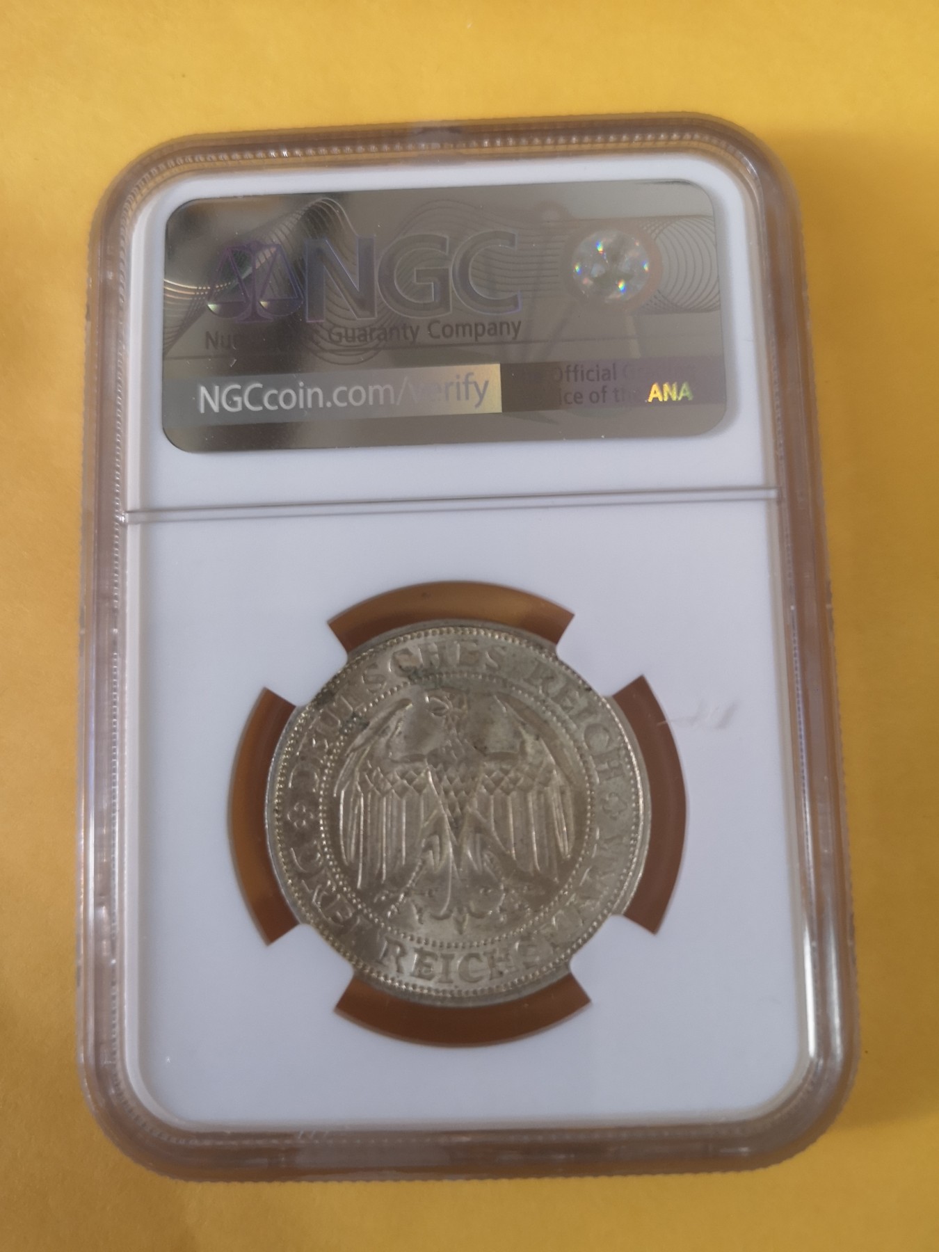 长老汇第35场杂货拍卖 1929德国梅森3马克银币，NGC MS61