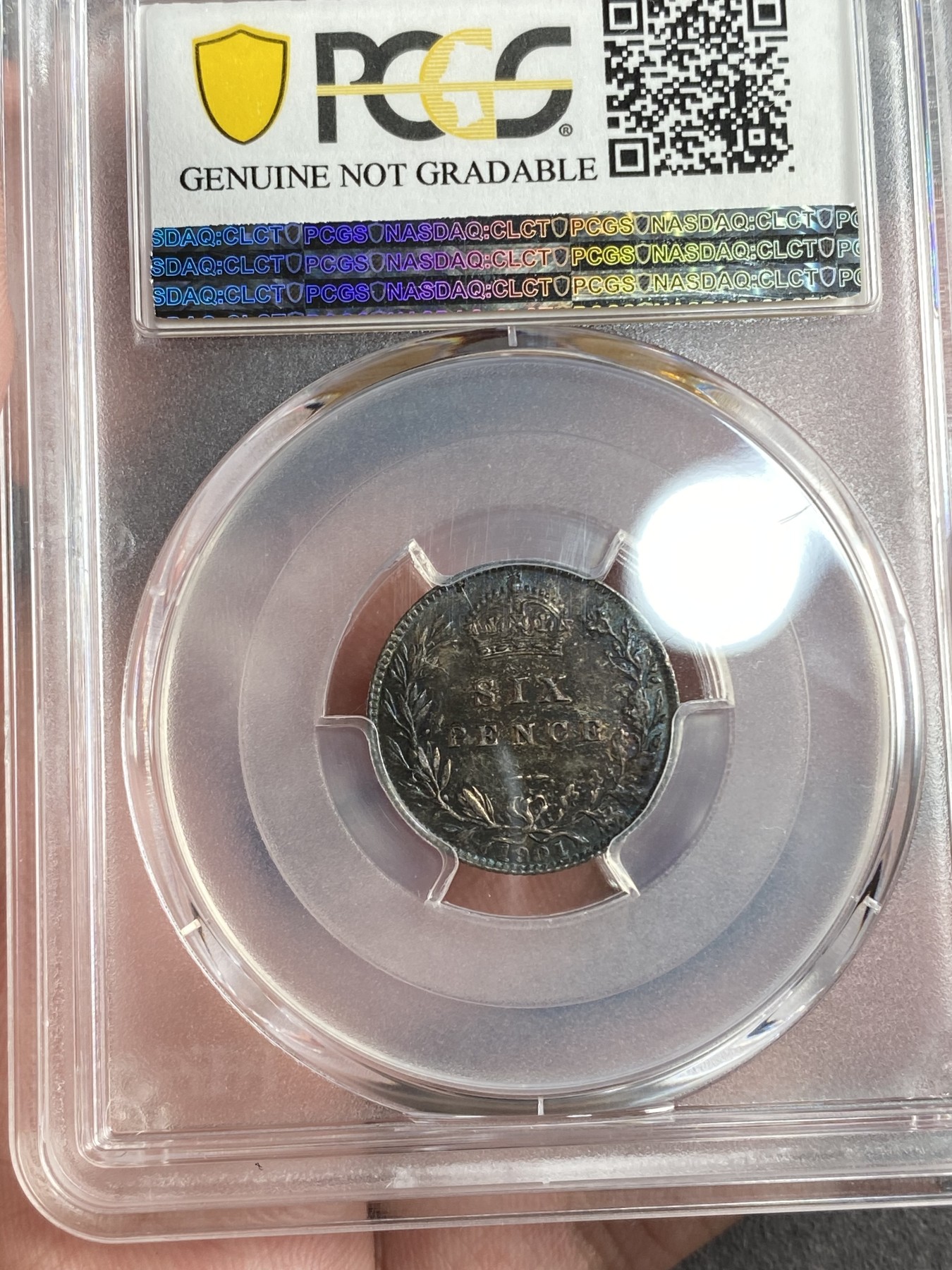 万国钱币拍卖第014期（奢华币宴第一季） PCGS UNCD 1901年英国五彩维多利亚女王6便士
