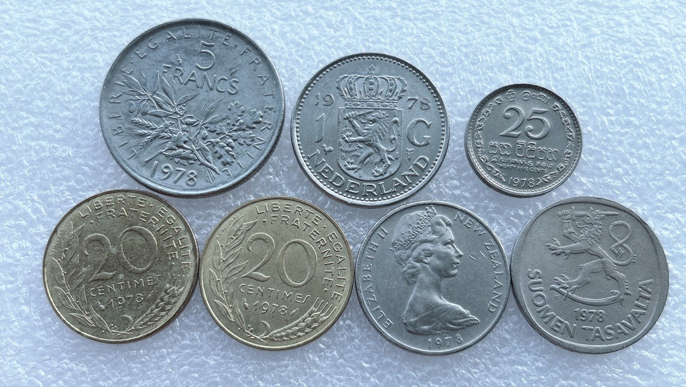 全场一元起拍 世界钱币散币场 第18期 1978年散币