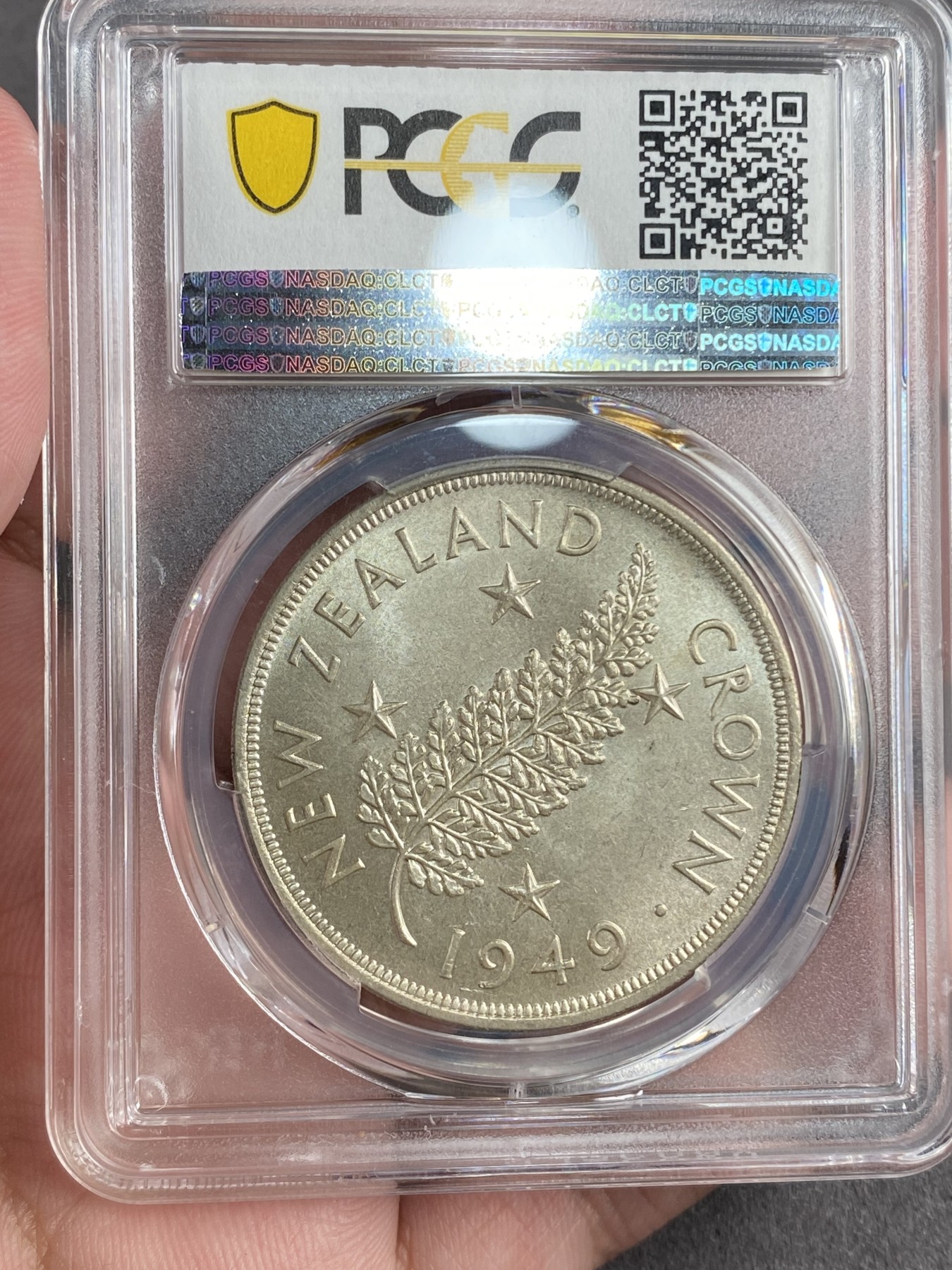 万国钱币拍卖第014期（奢华币宴第一季） PCGS MS65 1949年新西兰乔治六世1克朗
