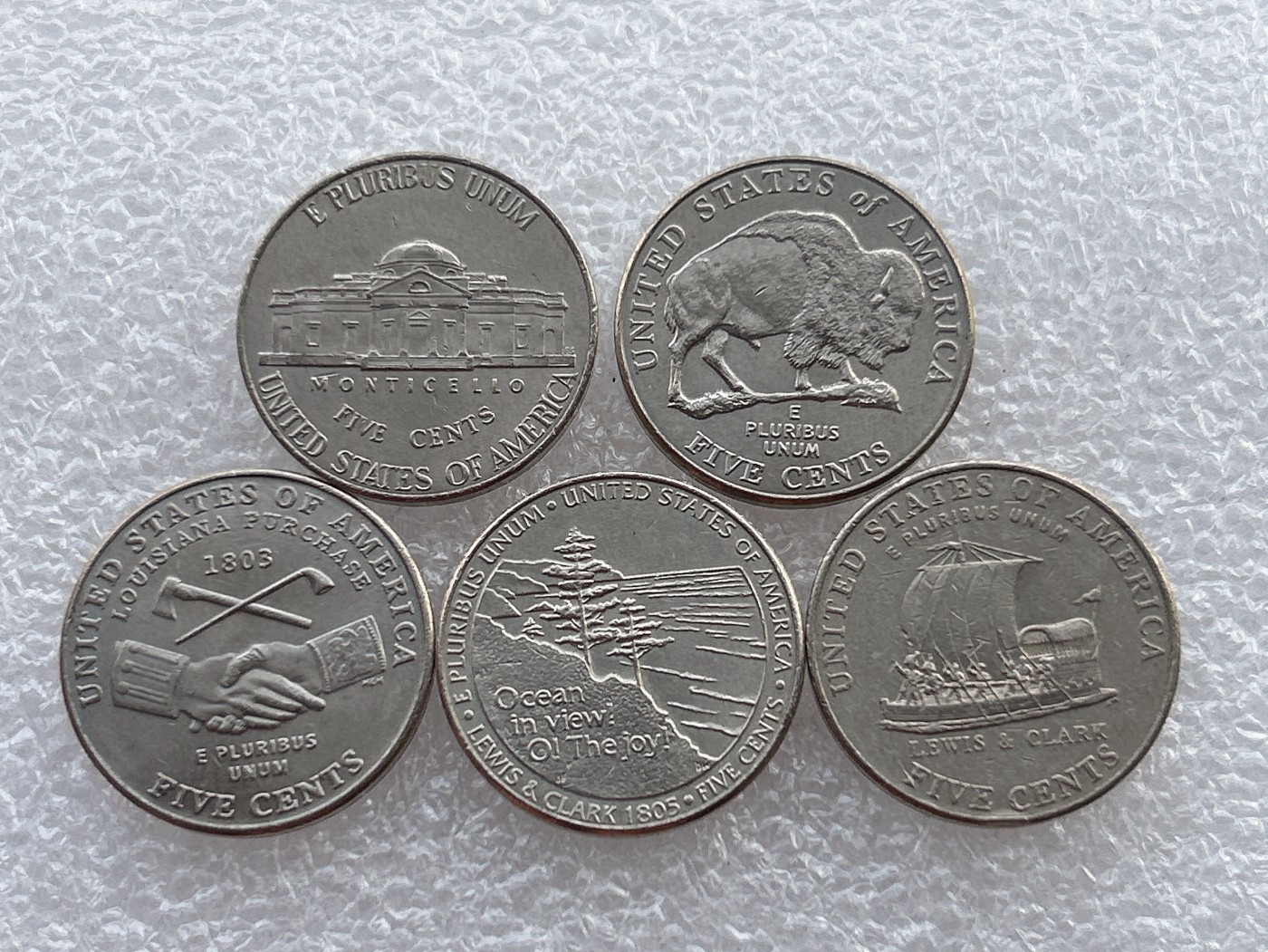 全场一元起拍 世界钱币散币场 第18期 美国5美分小全套