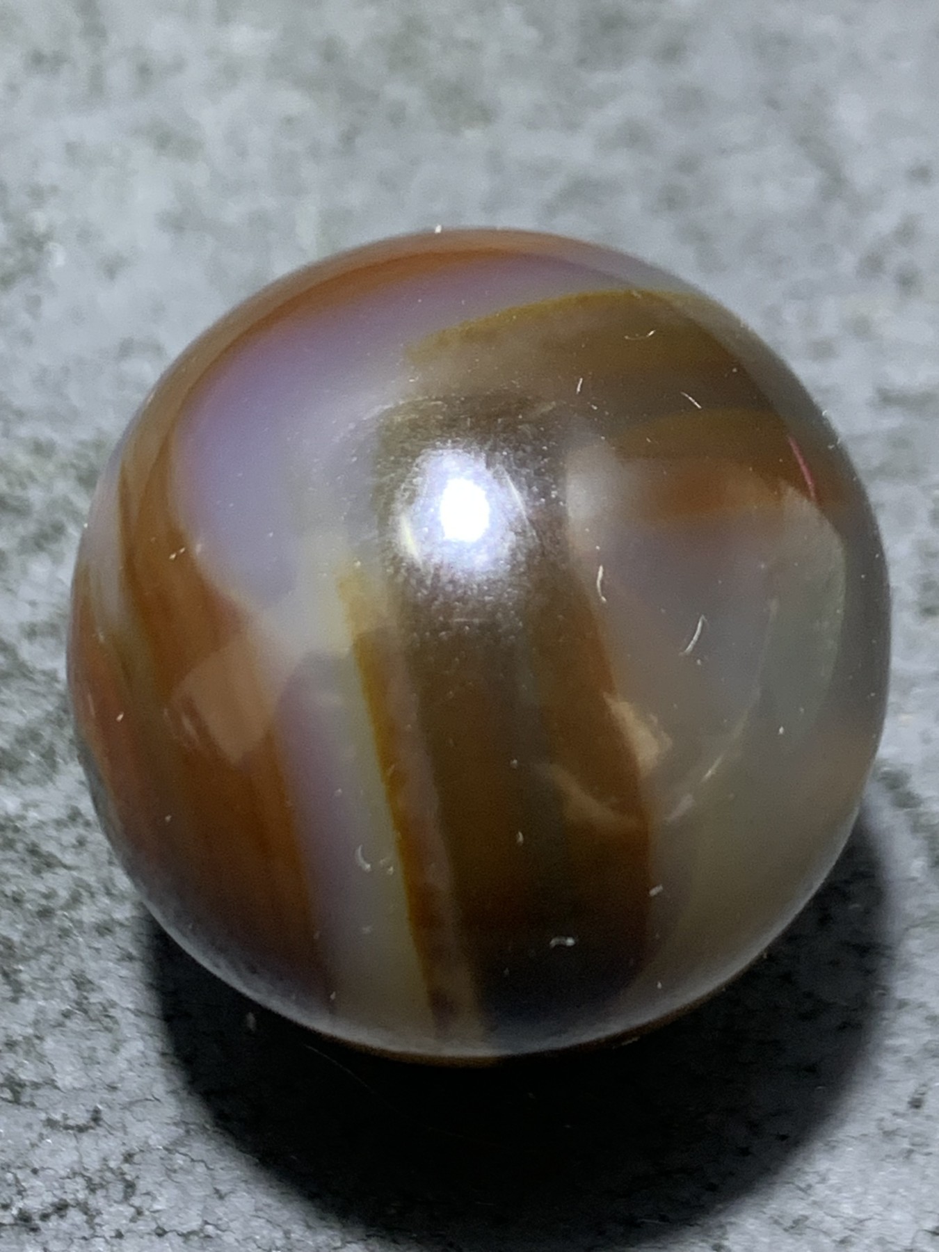 精美天然高玉化原皮巴西玛瑙2.4大圆珠一颗