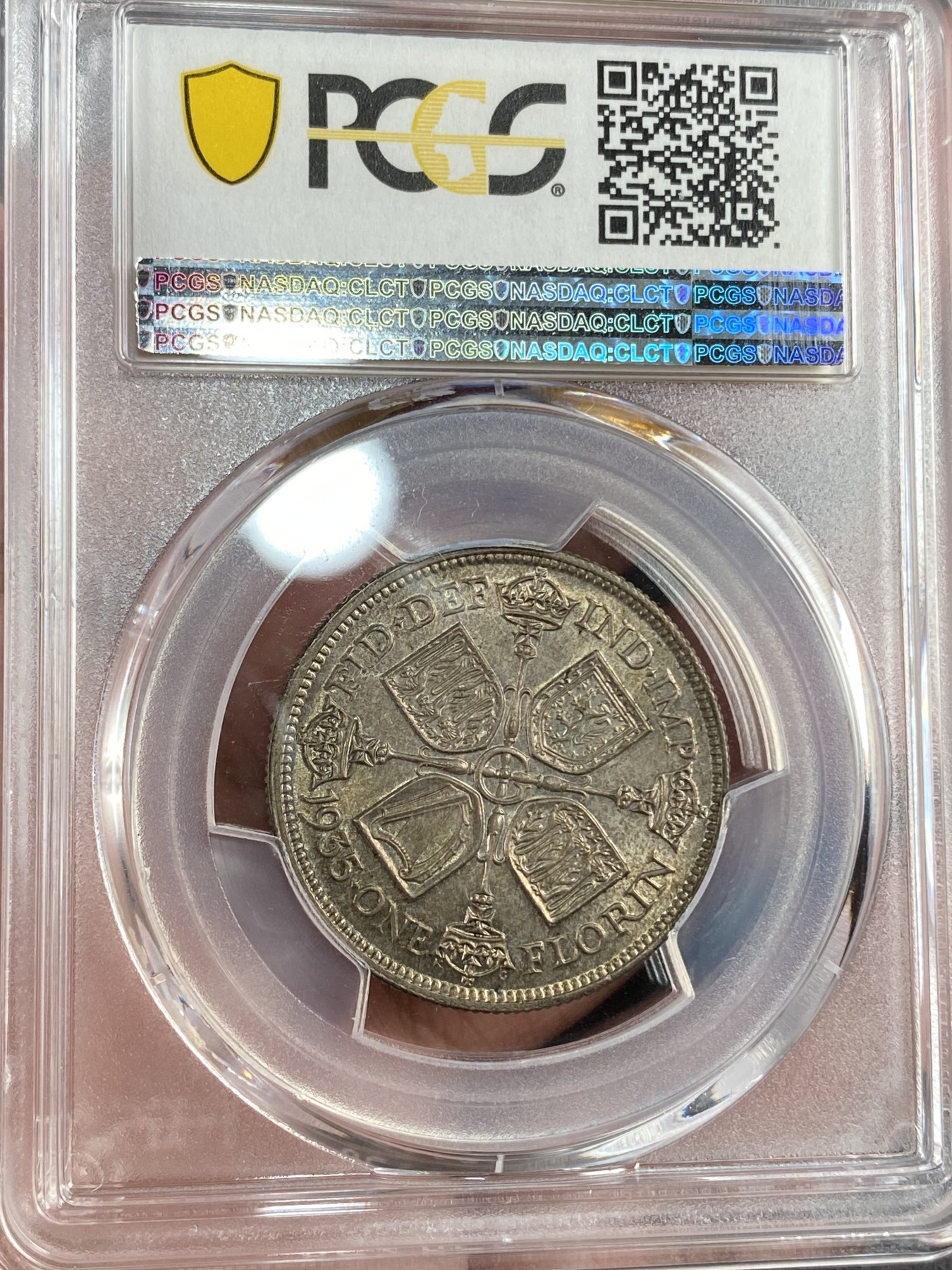 万国钱币拍卖第014期（奢华币宴第一季） PCGS MS63 1935年英国乔治五世1佛洛林 原味