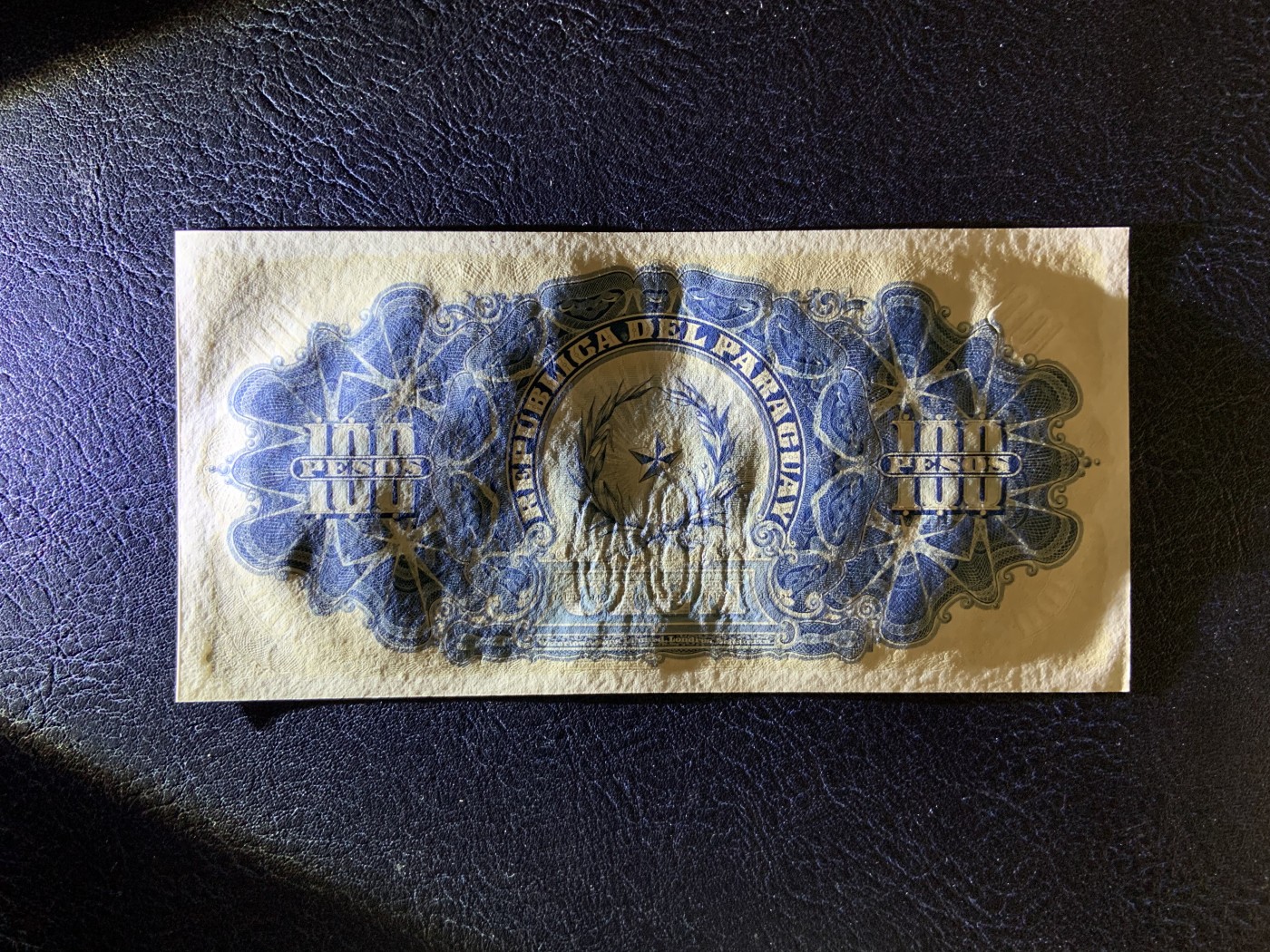 收藏联盟Quantum Auction 第283期拍卖  巴拉圭1907年100比索 品相UNC 号码无457 华德路代印
