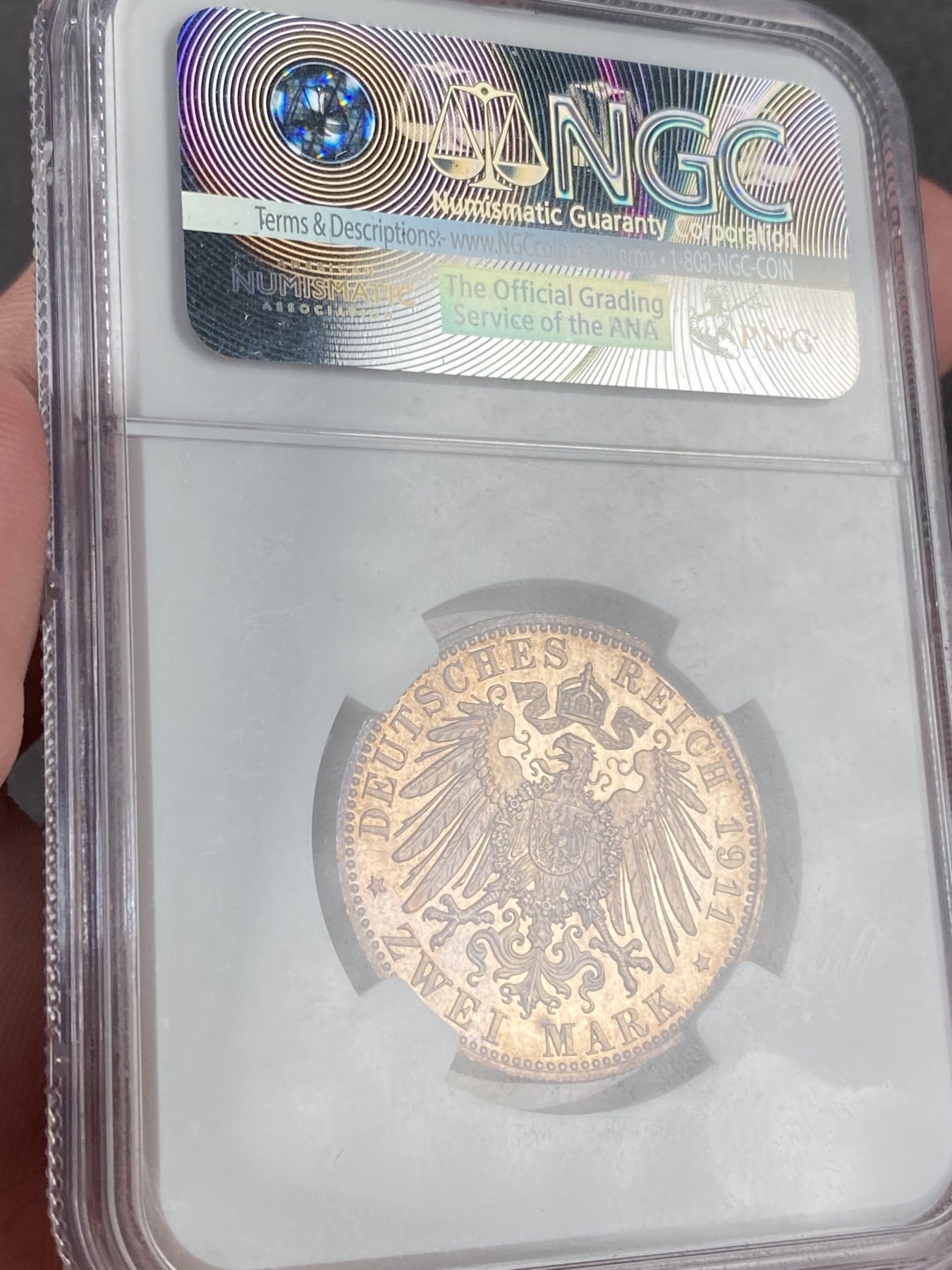 万国钱币拍卖第014期（奢华币宴第一季） NGC PF64CA 1911年德国巴伐利亚摄政王90大寿纪念流通2马克 精致原盒五彩 