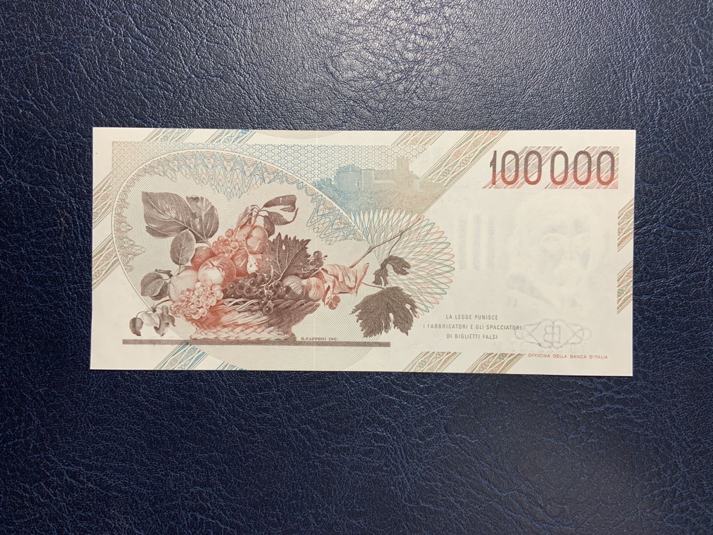收藏联盟Quantum Auction 第283期拍卖  意大利1983年100000里拉 品相UNC 票面有滚轮印和边角微瑕 