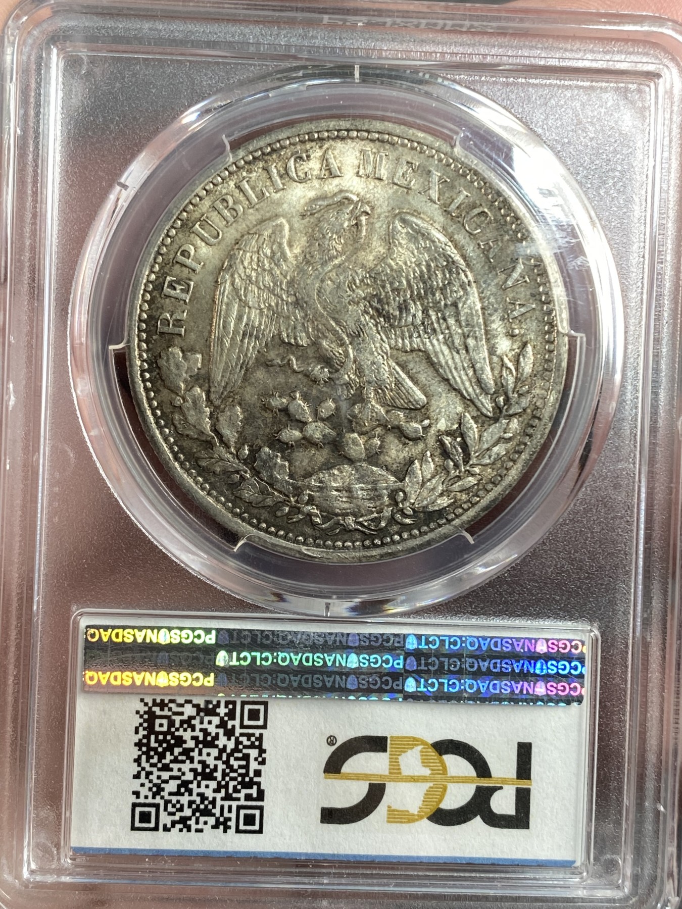 万国钱币拍卖第014期（奢华币宴第一季） PCGS MS63 1898年墨西哥mo厂特供民国后铸版 亮眼的酱彩如同崭新的品相令人心动