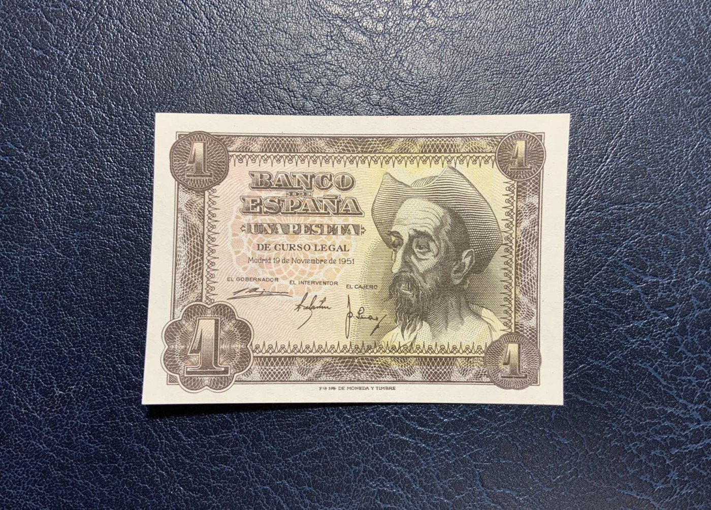 收藏联盟Quantum Auction 第283期拍卖  西班牙1951年1比塞塔 品相全新UNC 堂吉柯德 