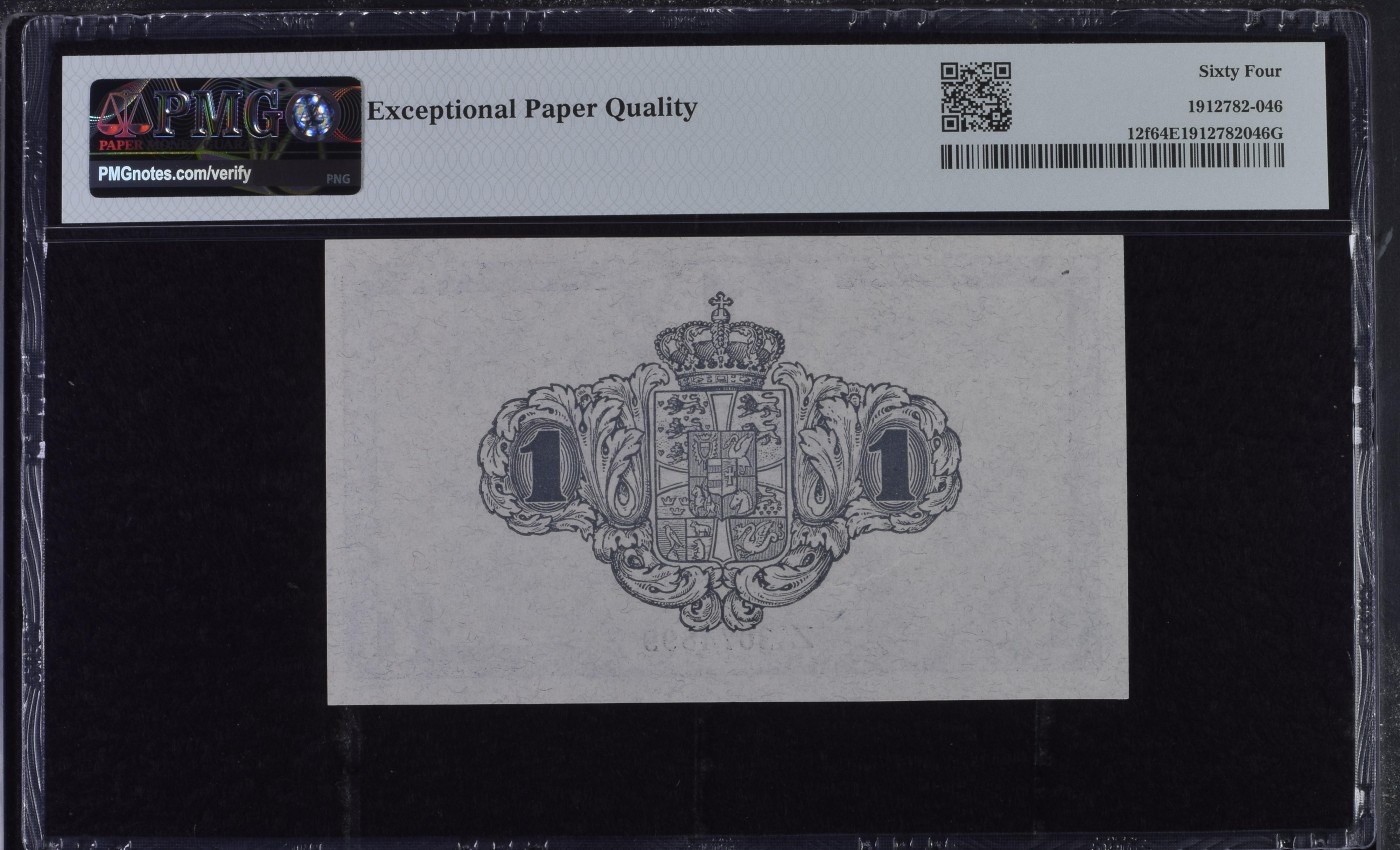 收藏联盟Quantum Auction 第284期拍卖  丹麦1921年1克朗 PMG64e 少见低面值