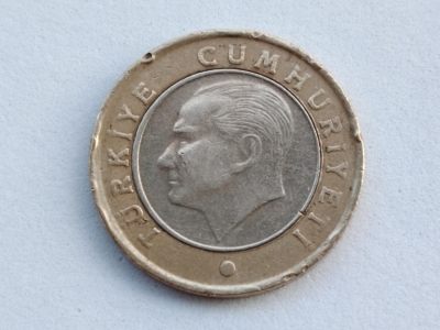 布加迪🐬～世界钱币🌾第 107 期 /  匈牙利🇭🇺俄罗斯🇷🇺泰国🇹🇭等各国散币 - 土耳其🇹🇷 2009 年 1里拉双色币