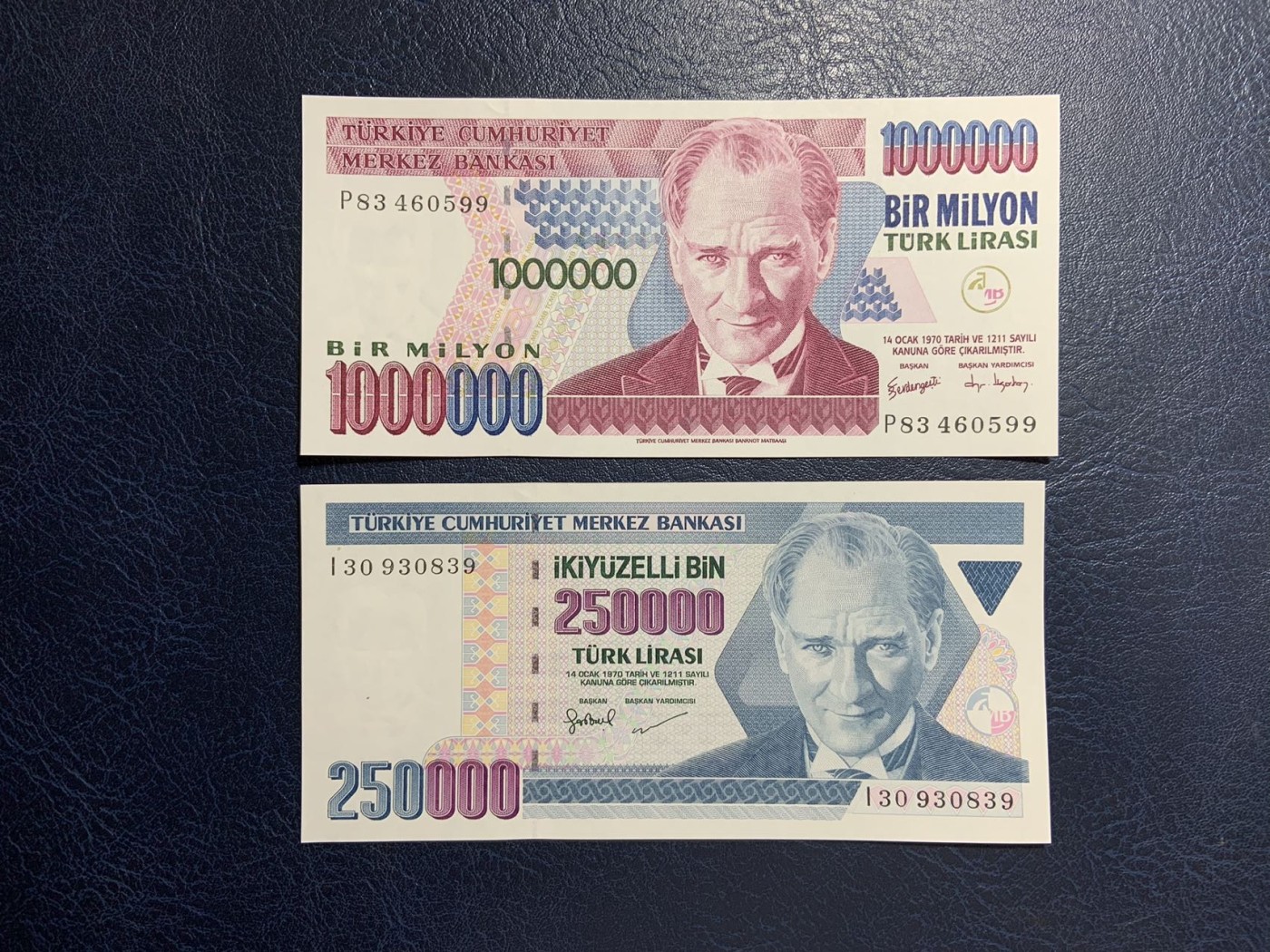收藏联盟Quantum Auction 第283期拍卖  土耳其1982-1992年5到1000000里拉两套15张 品相全新UNC