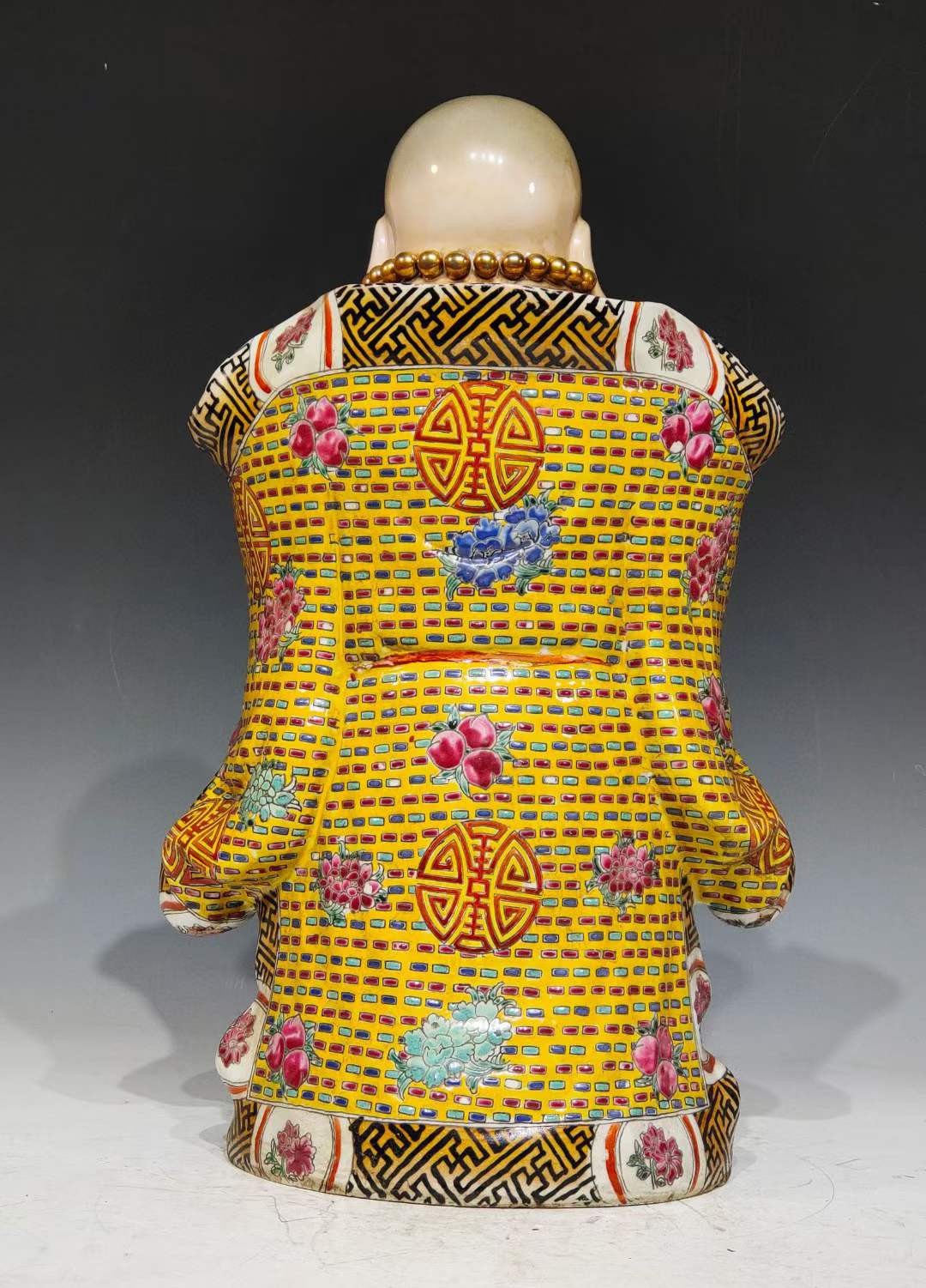 三十年代【曾龙昇】倾心之作，粉彩弥勒佛站像。 - 亚太艺术品