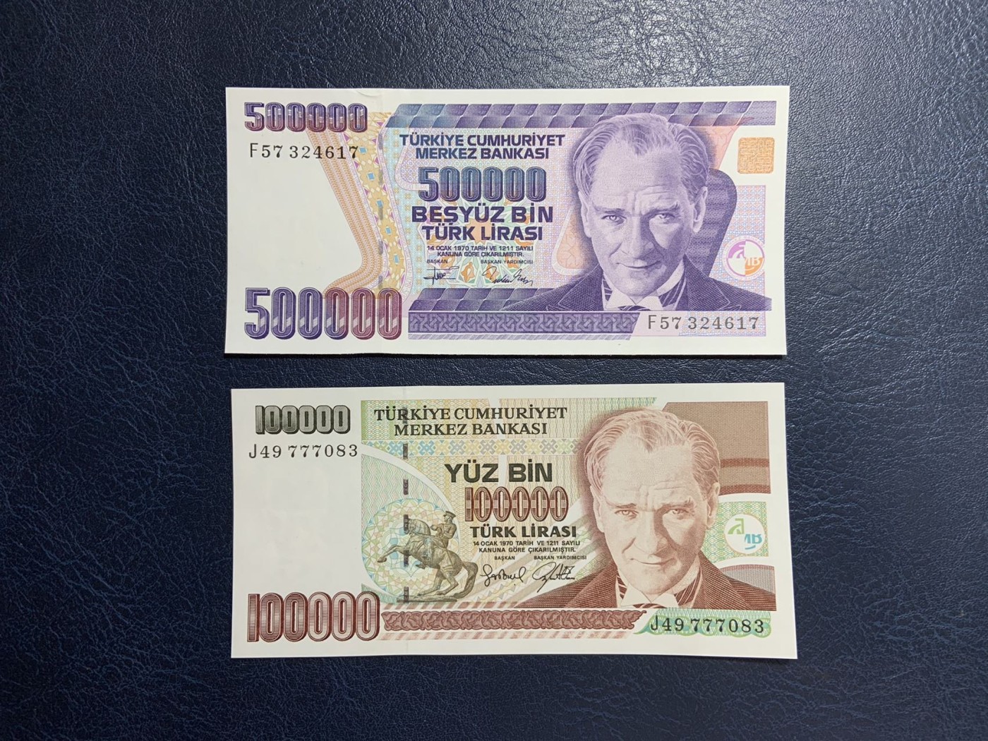 收藏联盟Quantum Auction 第283期拍卖  土耳其1982-1992年5到1000000里拉两套15张 品相全新UNC