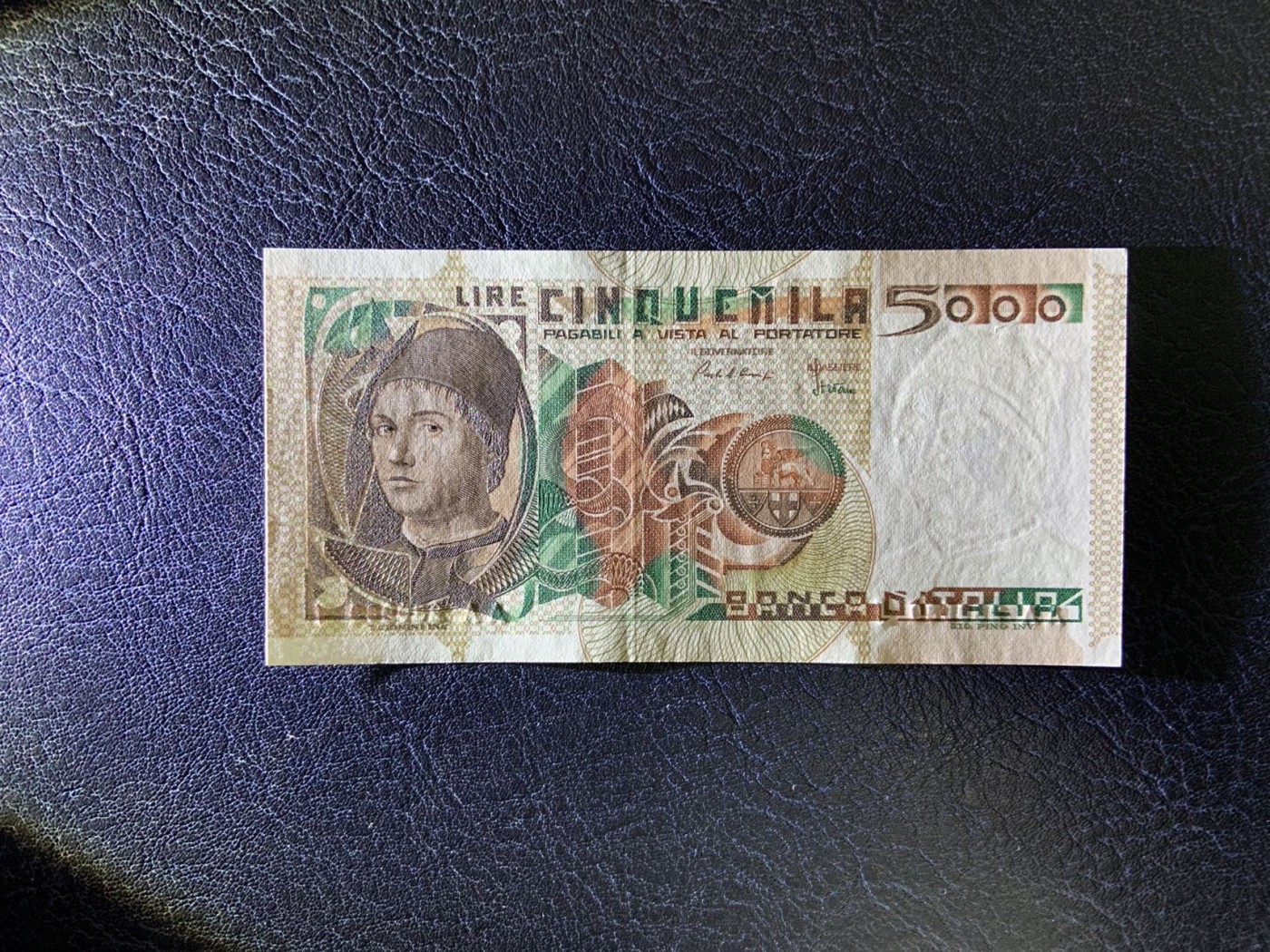 收藏联盟Quantum Auction 第283期拍卖  意大利1980年5000里拉 品相UNC 有点钞痕 AA冠 乌龟喷泉