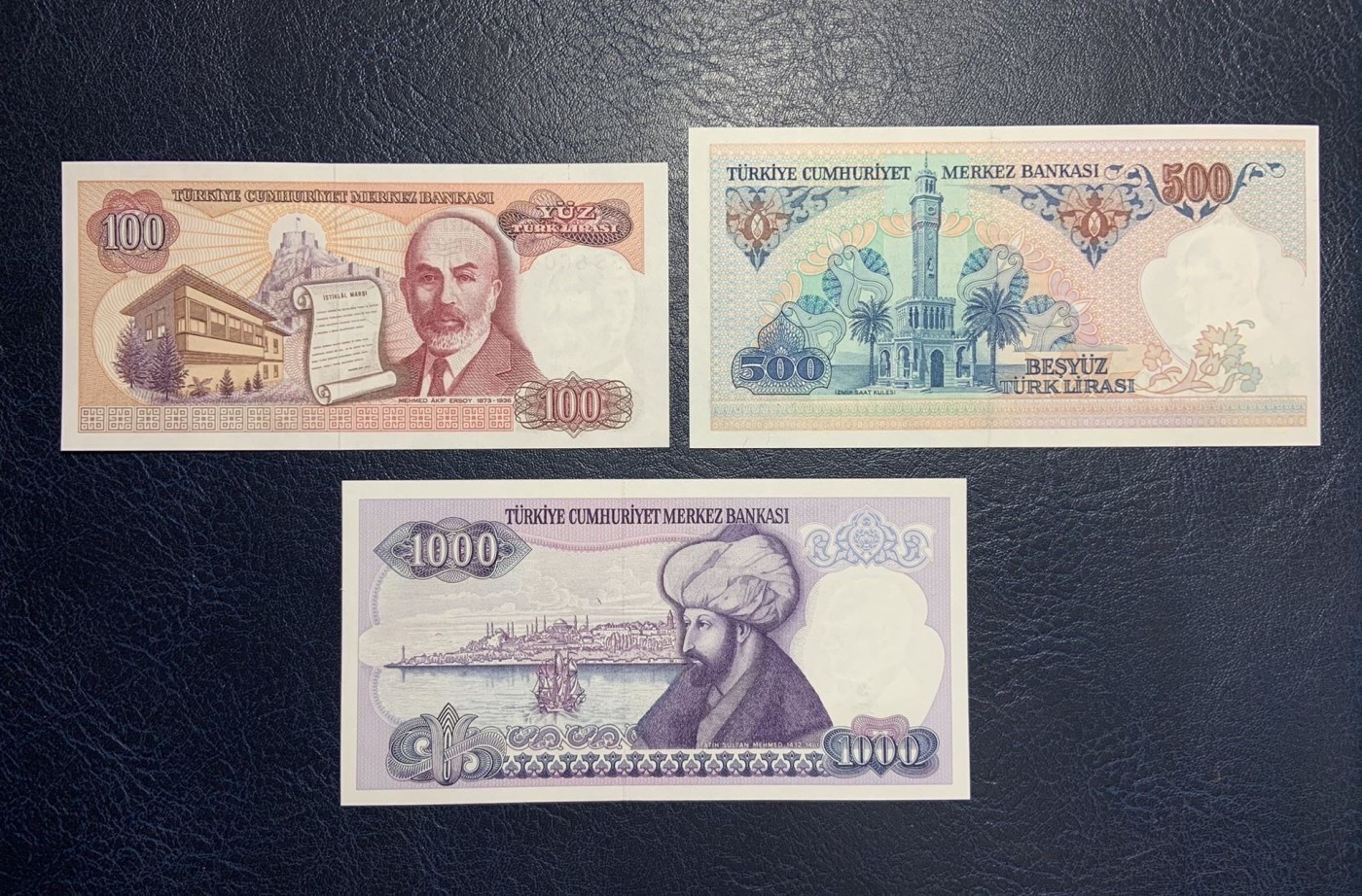 收藏联盟Quantum Auction 第283期拍卖  土耳其1982-1992年5到1000000里拉两套15张 品相全新UNC