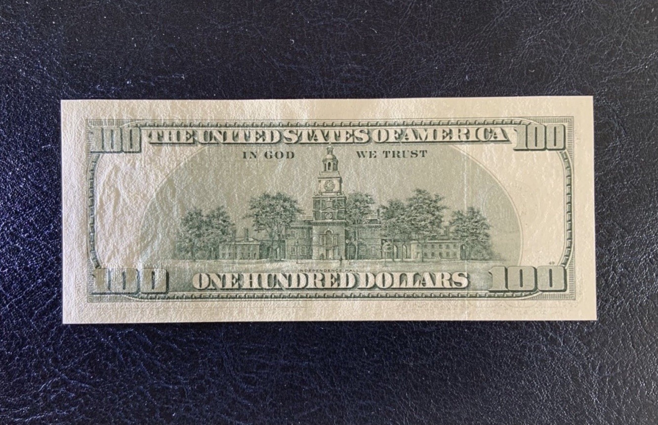 收藏联盟Quantum Auction 第283期拍卖  美国联邦储备券1996年(大头美金首发年份)100元 品相全新UNC 号码无4