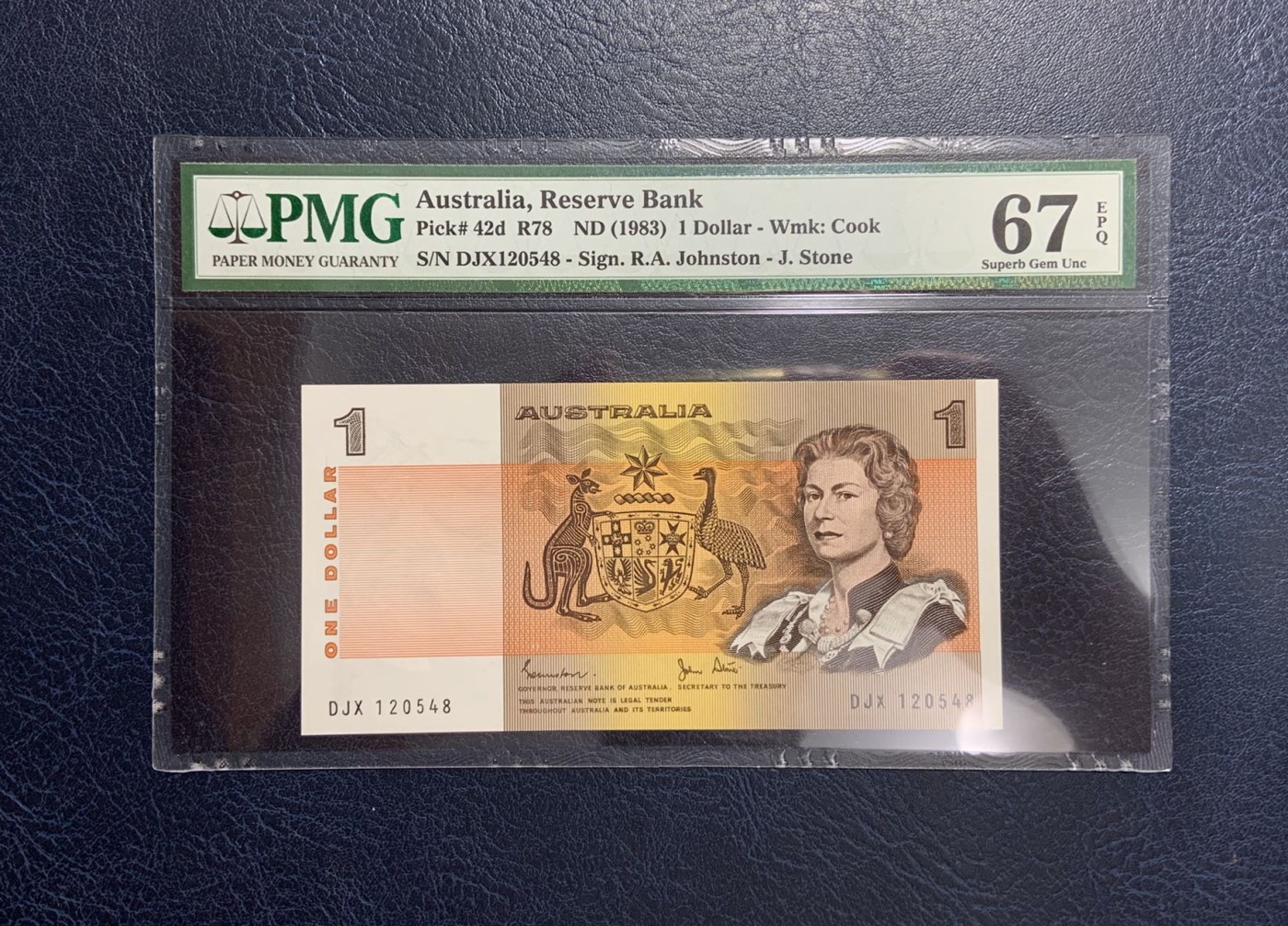 收藏联盟Quantum Auction 第283期拍卖  澳大利亚1983年1元 PMG67 