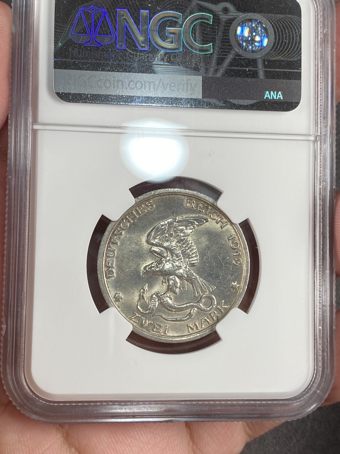 万国钱币拍卖第014期（奢华币宴第一季） NGC UNCD 普鲁士1913击败拿破仑2马克