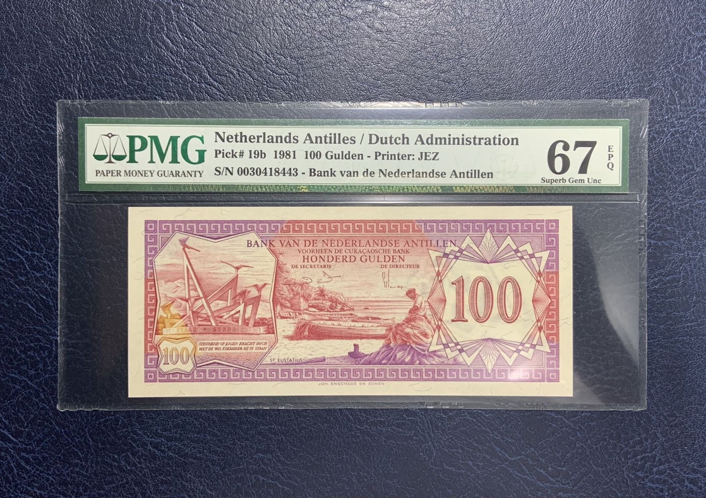 收藏联盟Quantum Auction 第283期拍卖  荷属安德烈斯1981年100盾 PMG67