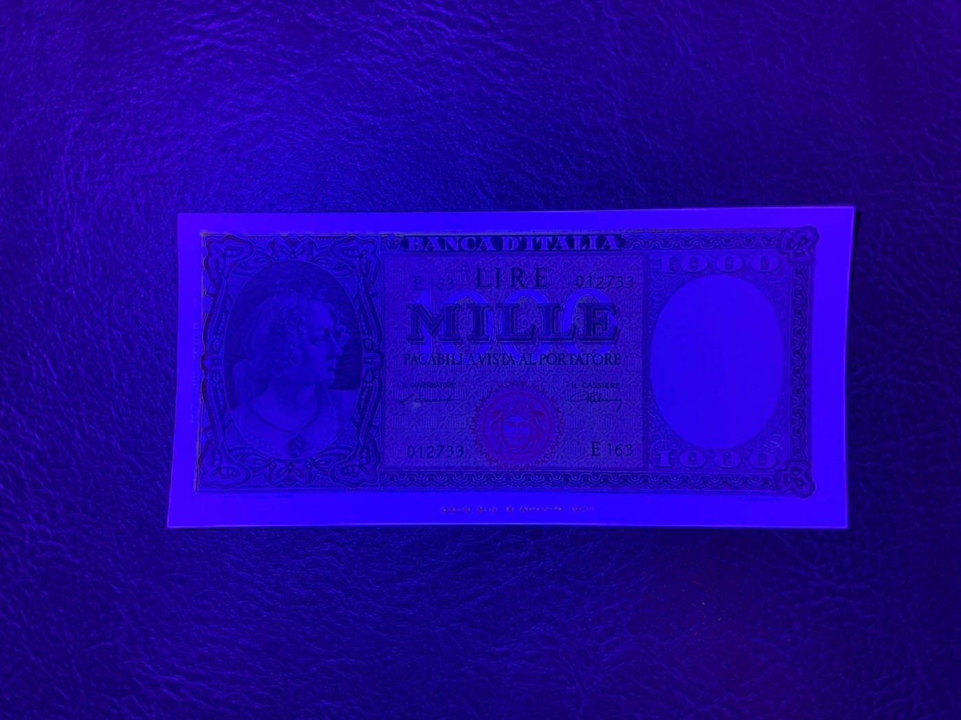 收藏联盟Quantum Auction 第283期拍卖  意大利1948年1000里拉 品相AU 取材波提切利名画