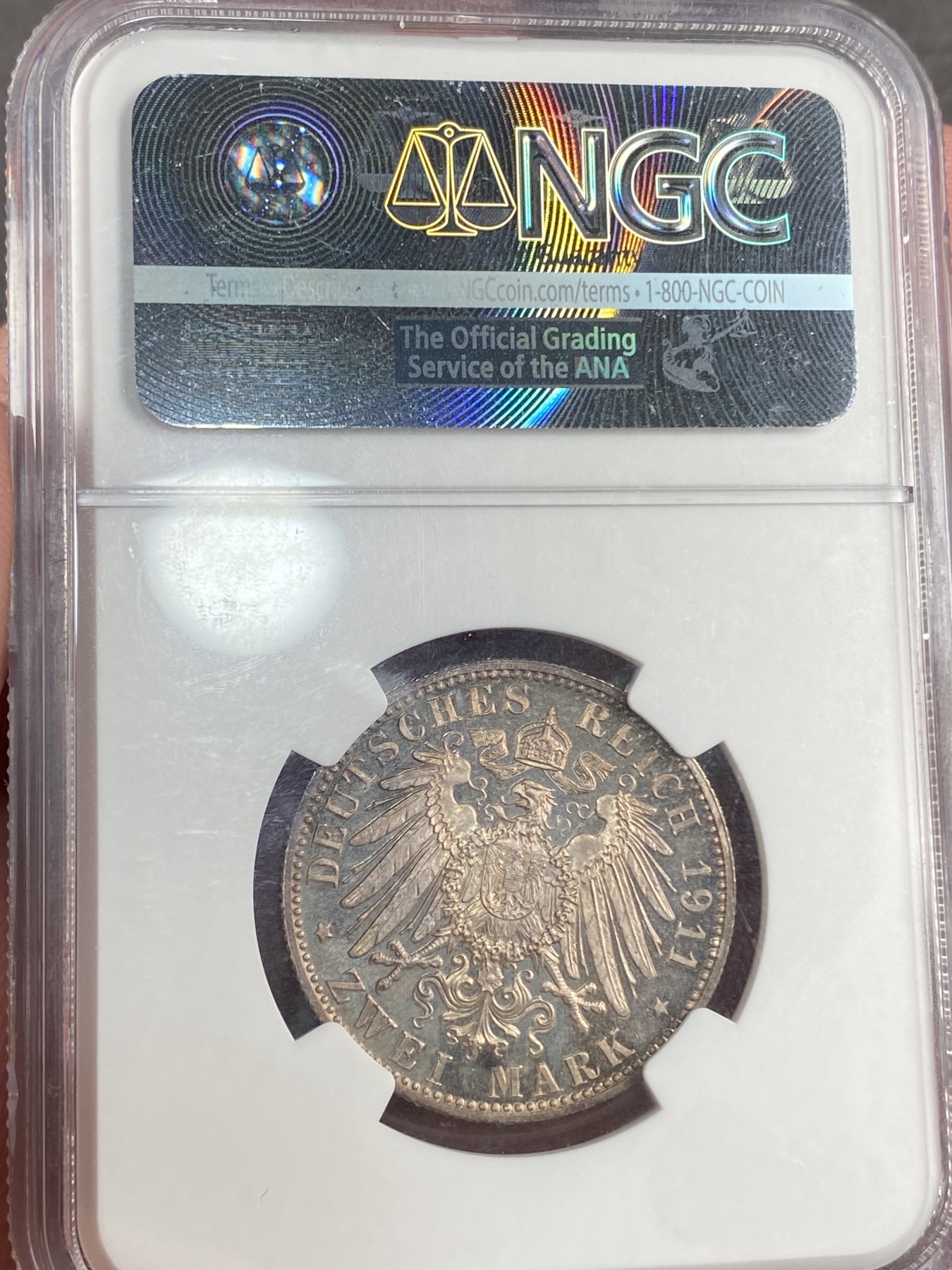 万国钱币拍卖第014期（奢华币宴第一季） NGC PF64CA 1911年德国巴伐利亚摄政王90大寿纪念流通2马克 精致原盒五彩 