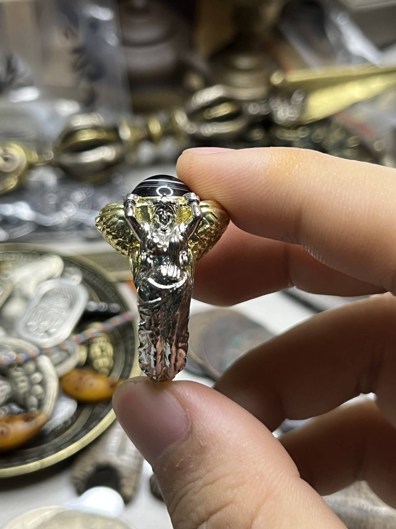 藏传文玩合集 藏传——天珠戒指