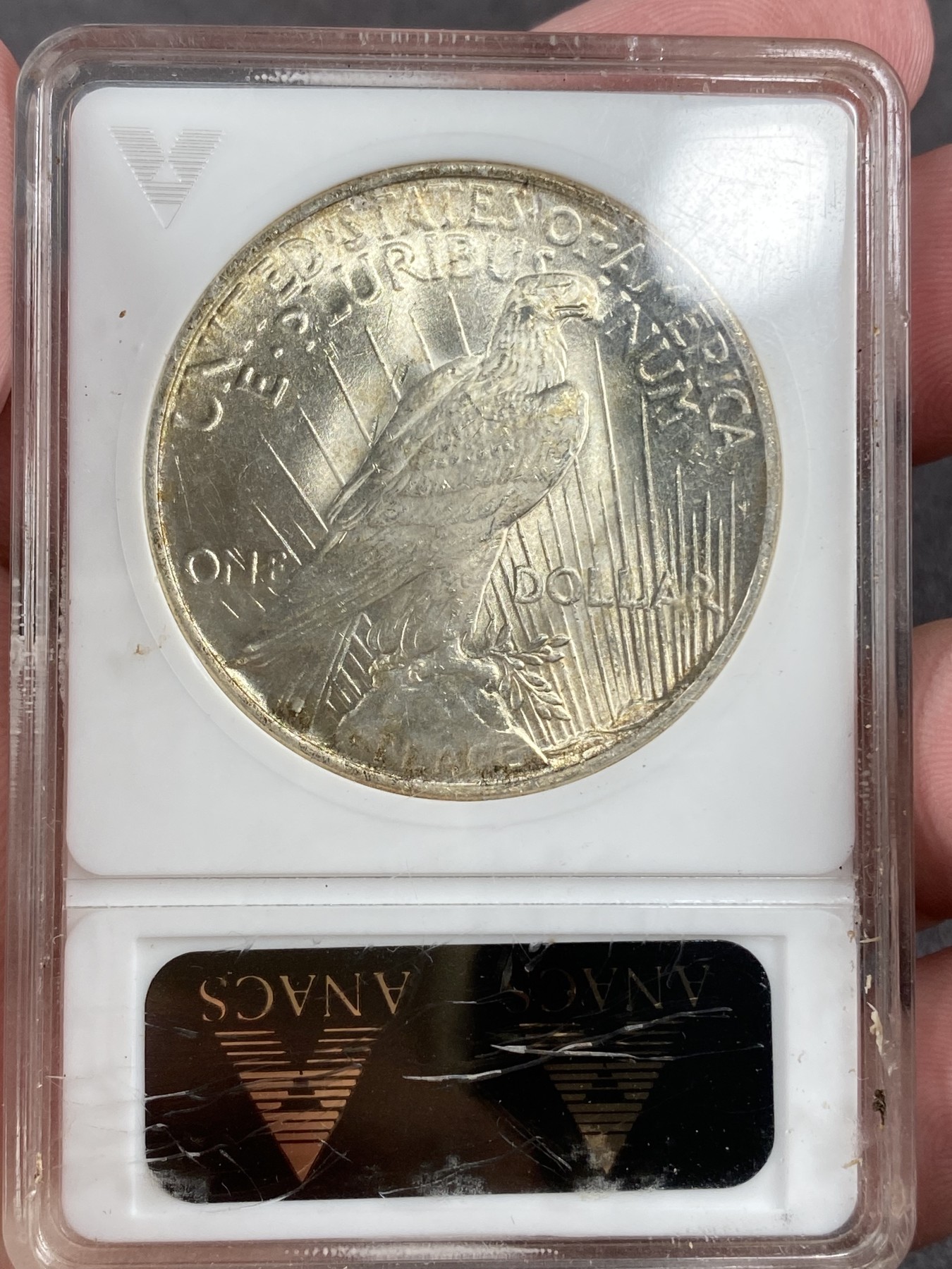 万国钱币拍卖第014期（奢华币宴第一季） ANACS MS64 1922美国和平鹰一美元大银 经典小白盒 状态美丽