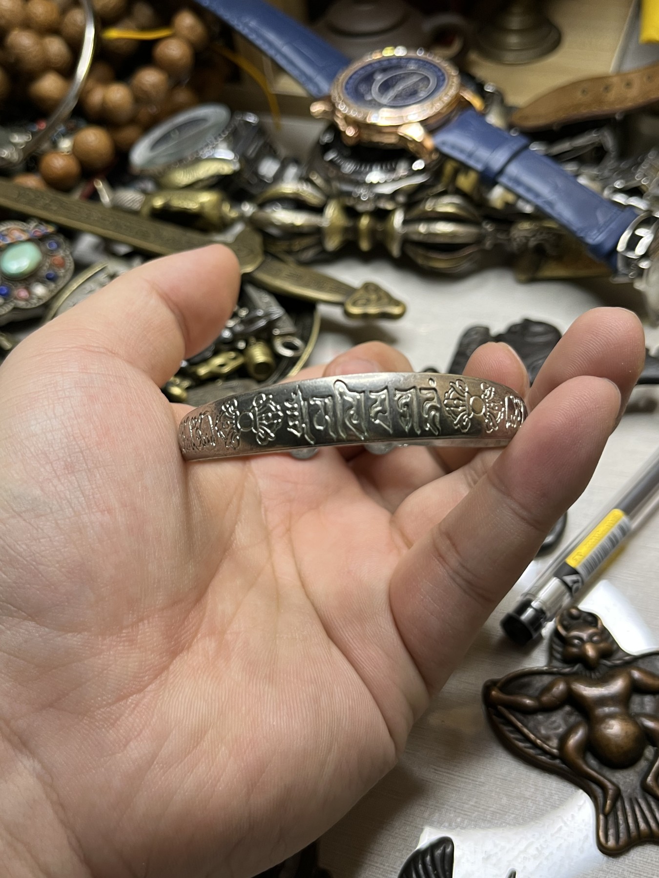 藏传文玩合集 藏传——六字真言手镯