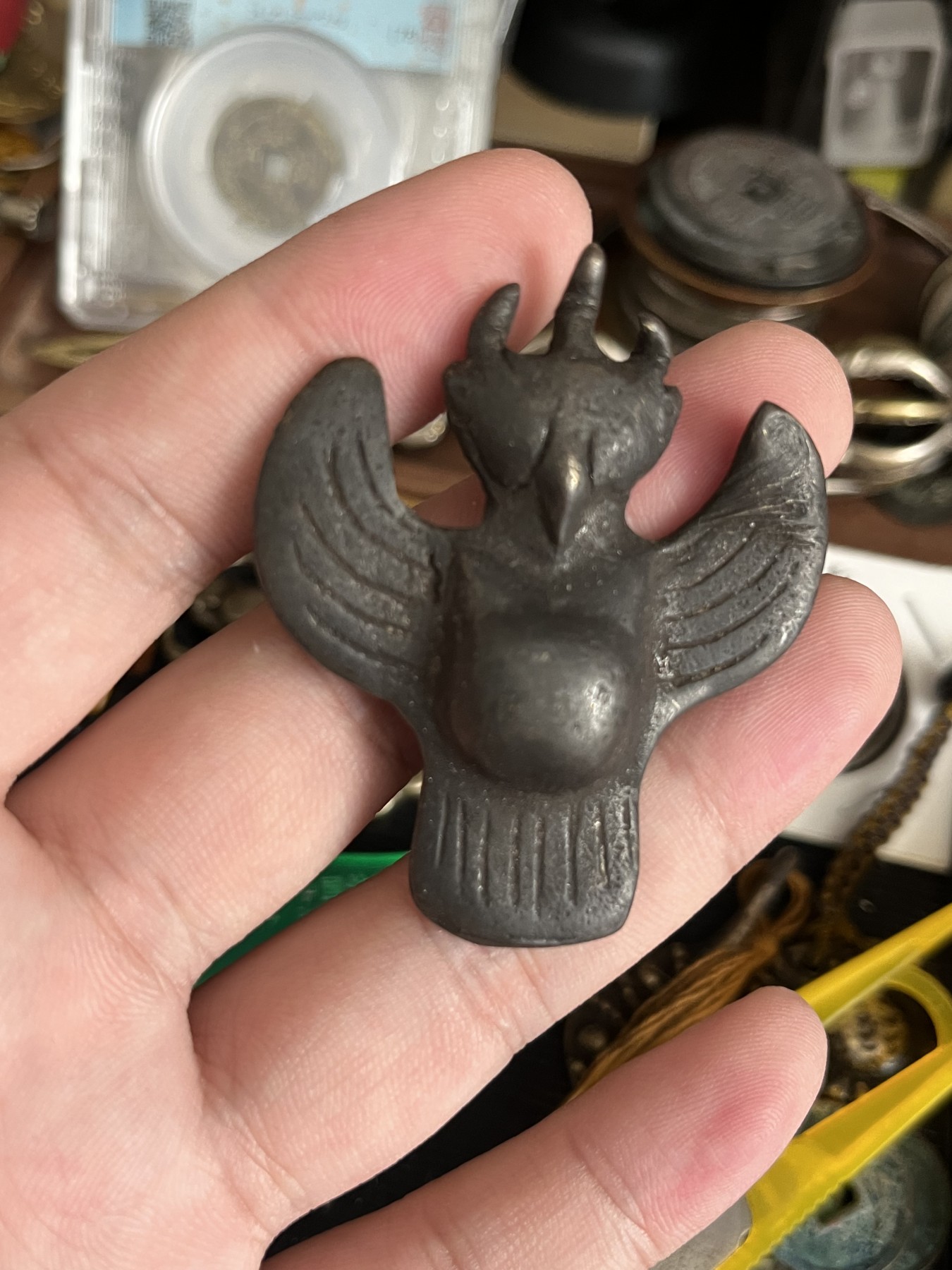 藏传文玩合集 天铁大鹏鸟托架甲