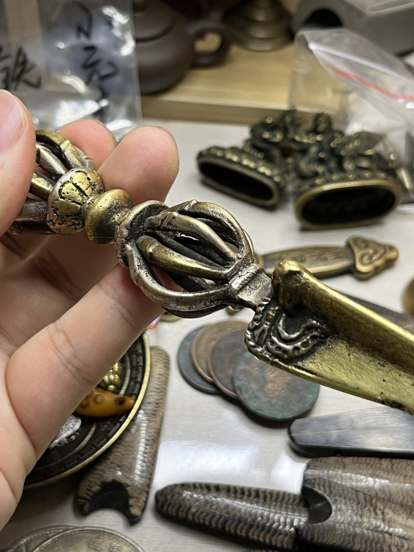 藏传文玩合集 藏传——马头明王九股金刚杵