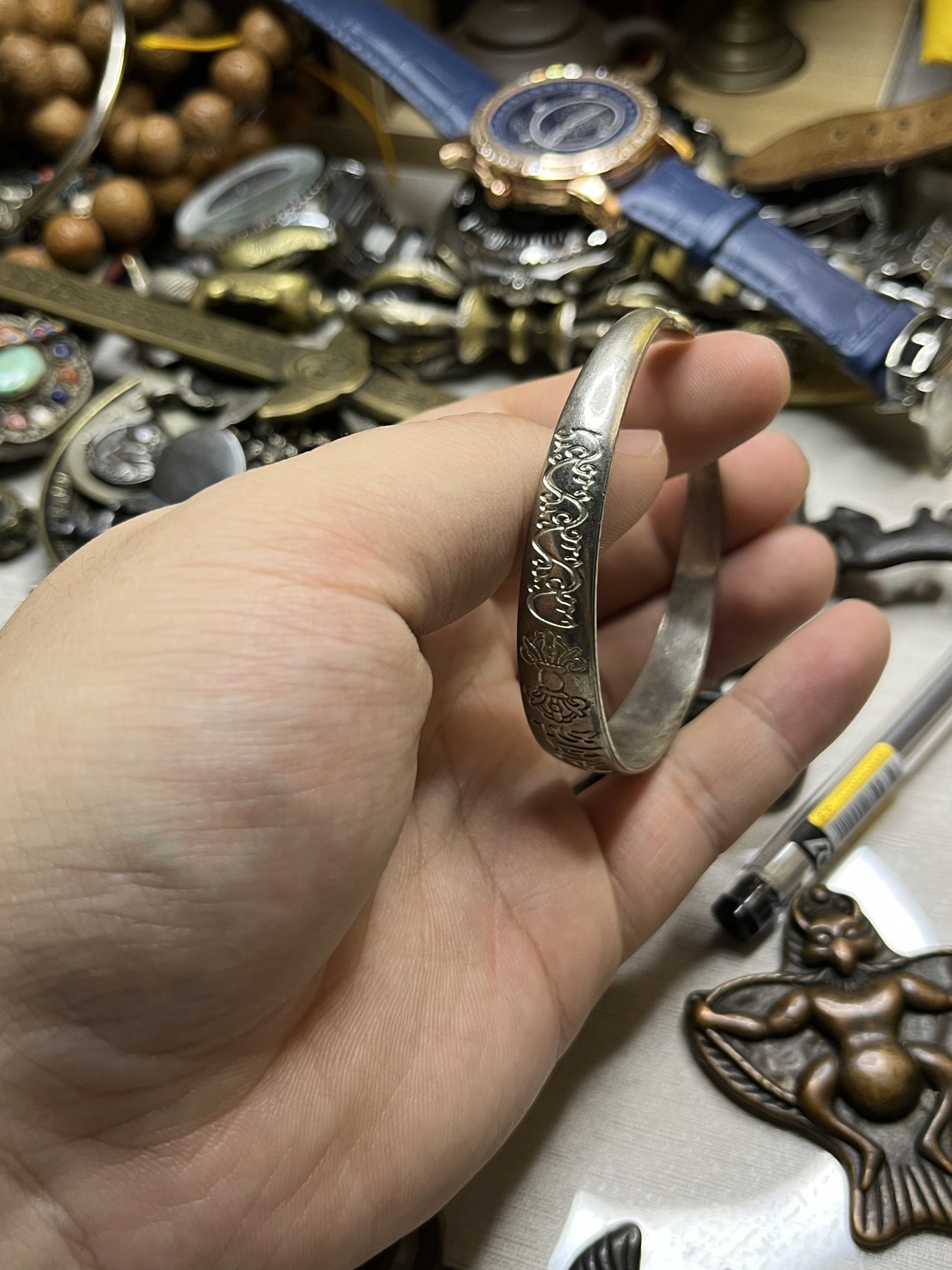 藏传文玩合集 藏传——六字真言手镯