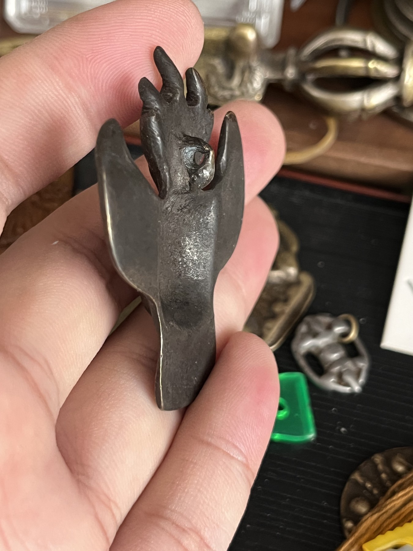 藏传文玩合集 天铁大鹏鸟托架甲