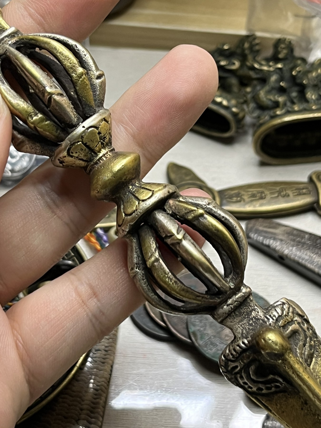 藏传文玩合集 藏传——马头明王九股金刚杵