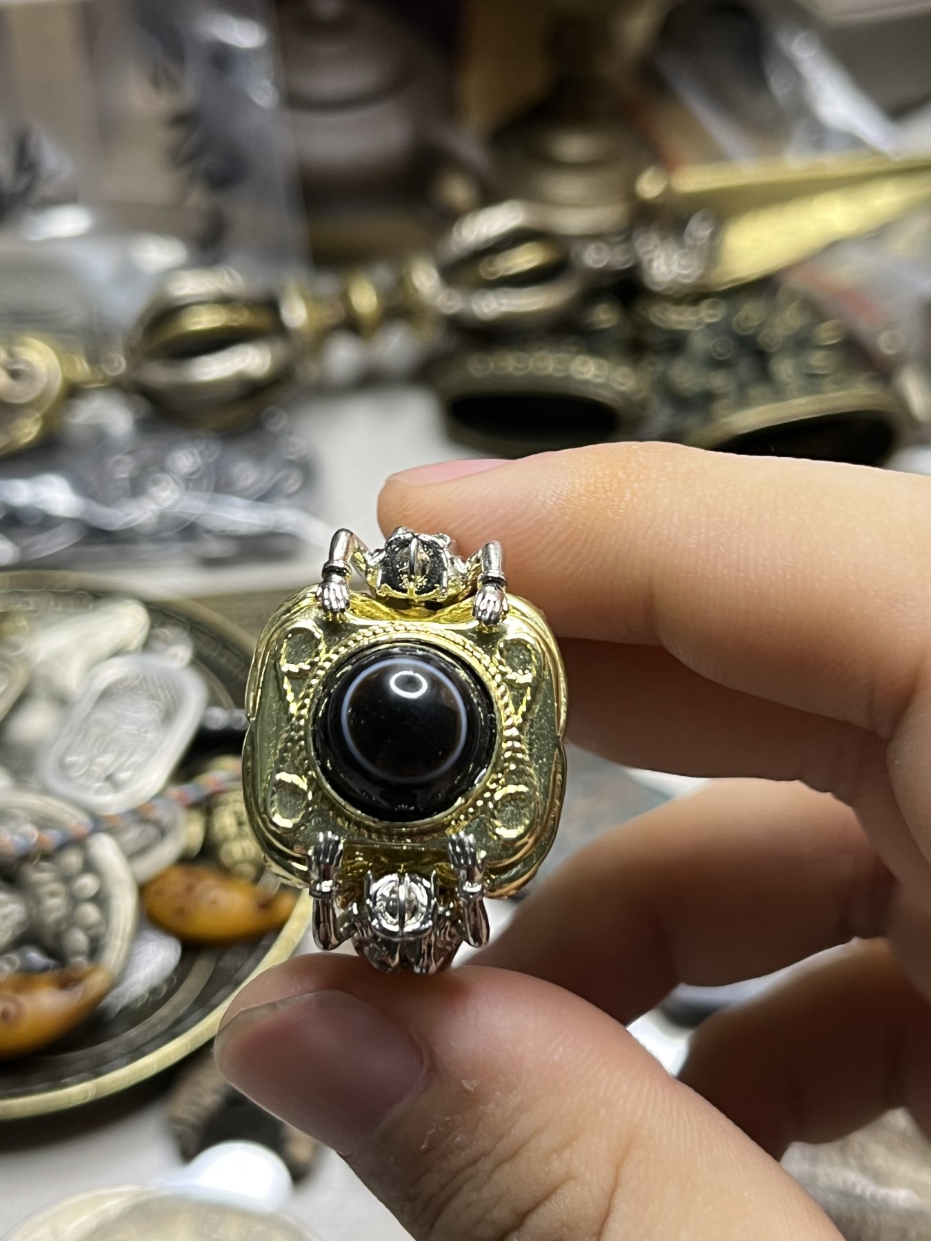 藏传文玩合集 藏传——天珠戒指